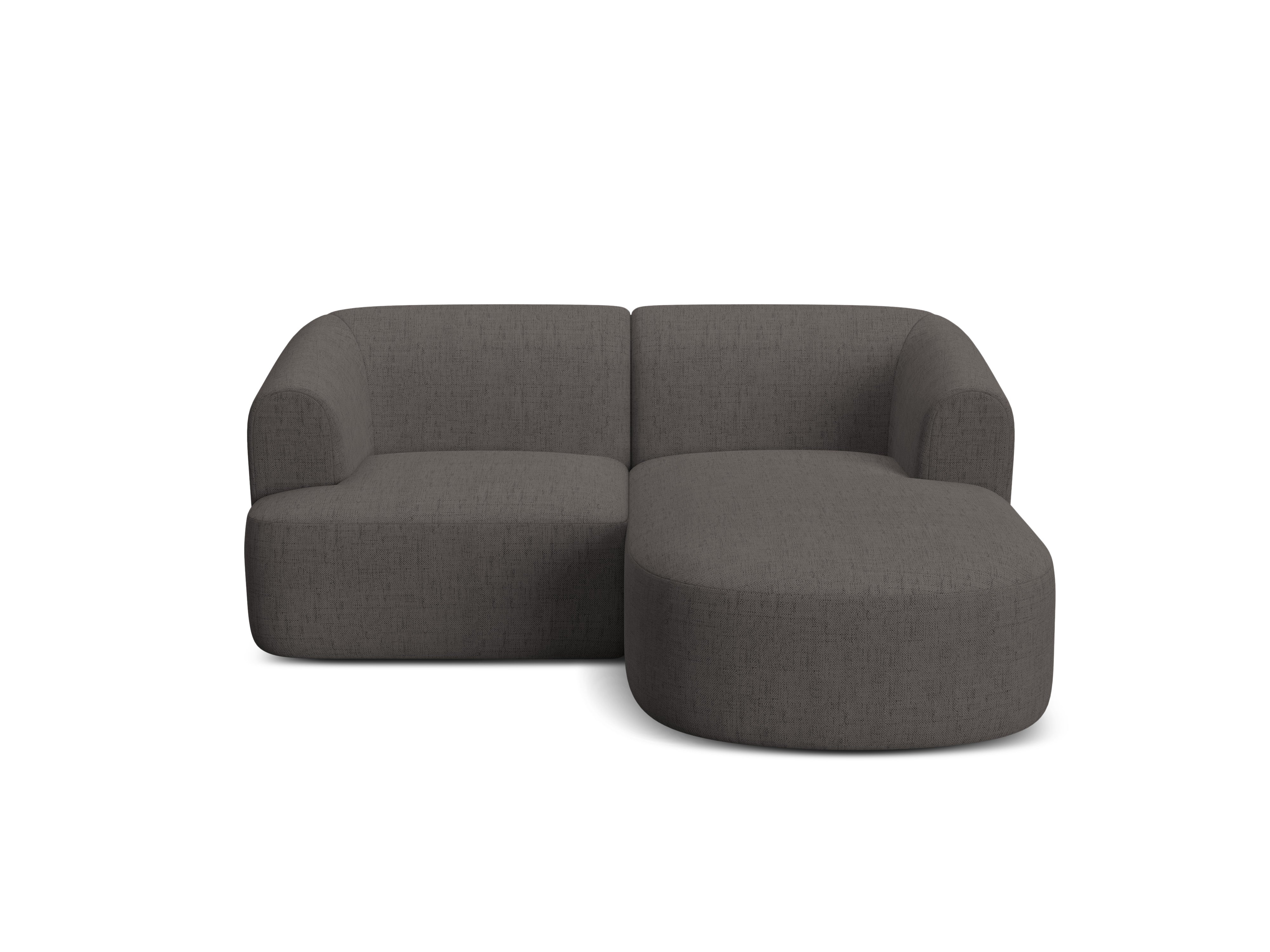 Right-facing 3-seater sofa CAMPI gray chenille