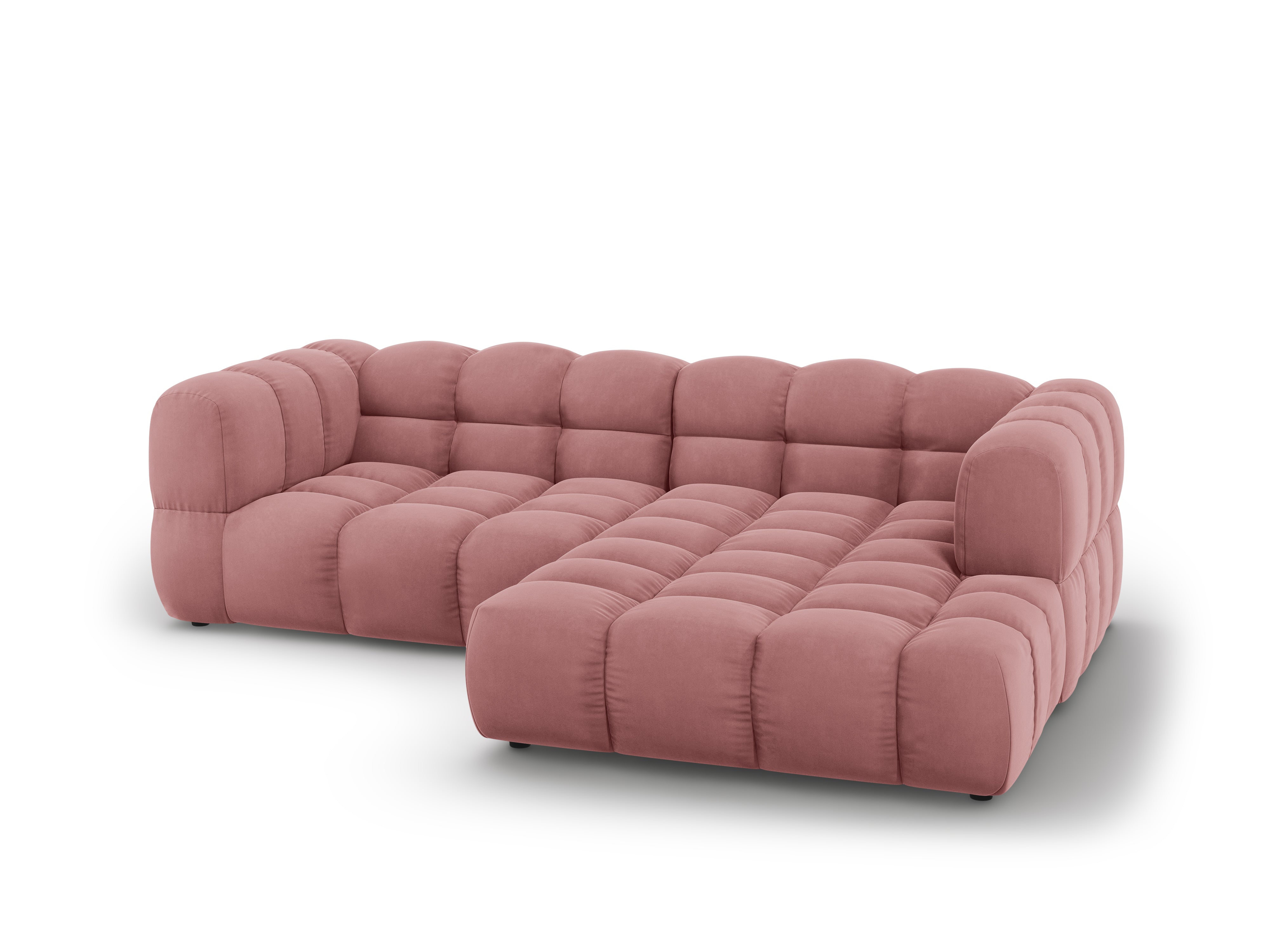 Narożnik aksamitny prawostronny 3-osobowy SKY łososiowy Cosmopolitan Design Eye on Design