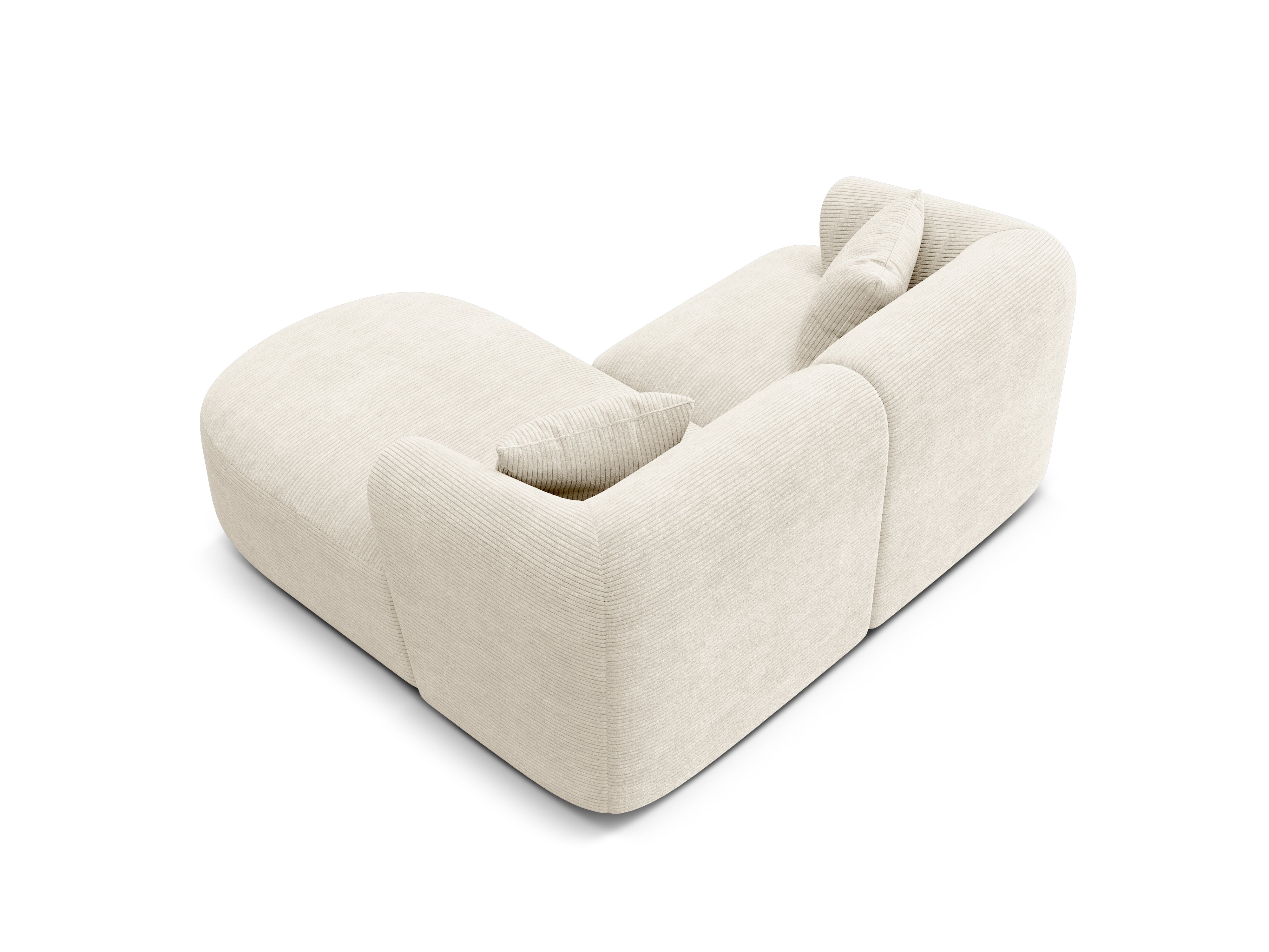 Pravostranný rohový 3-místný CAMPI krémový samet