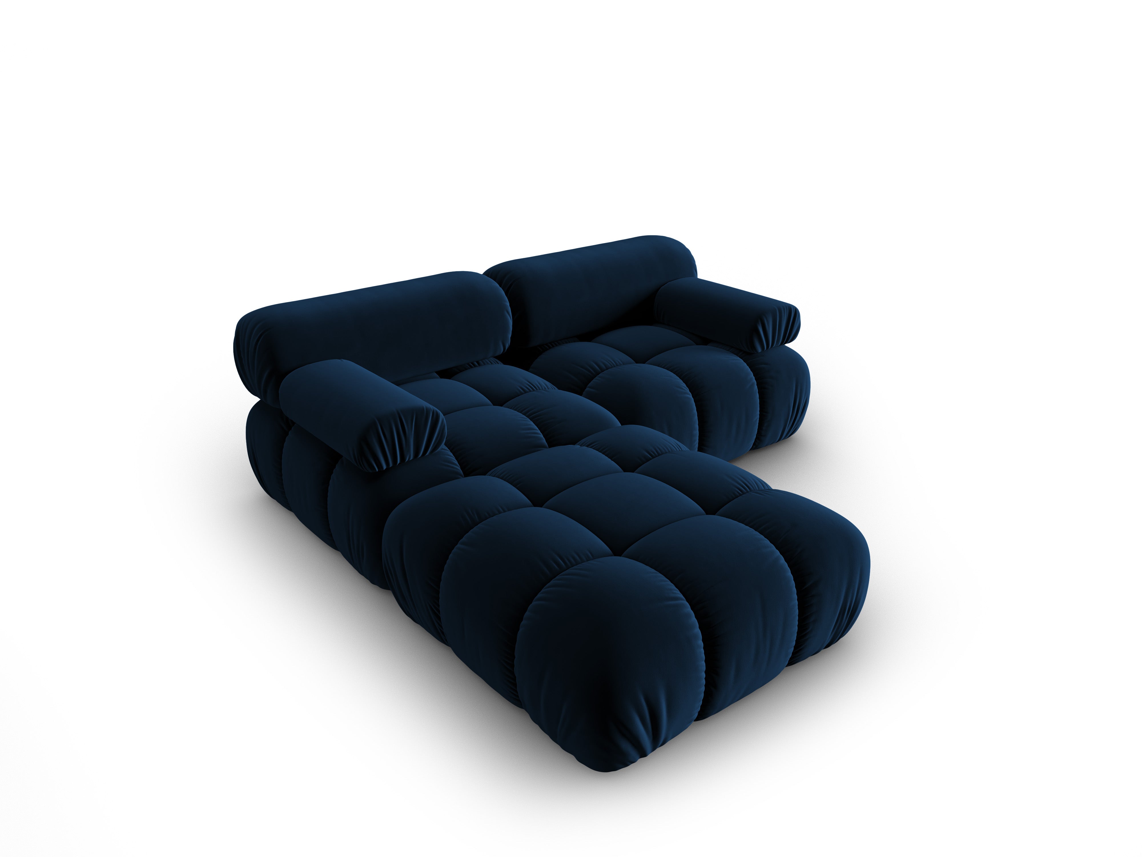 Velvet Corner Sofa for 3 People CORTINA in Royal Blue