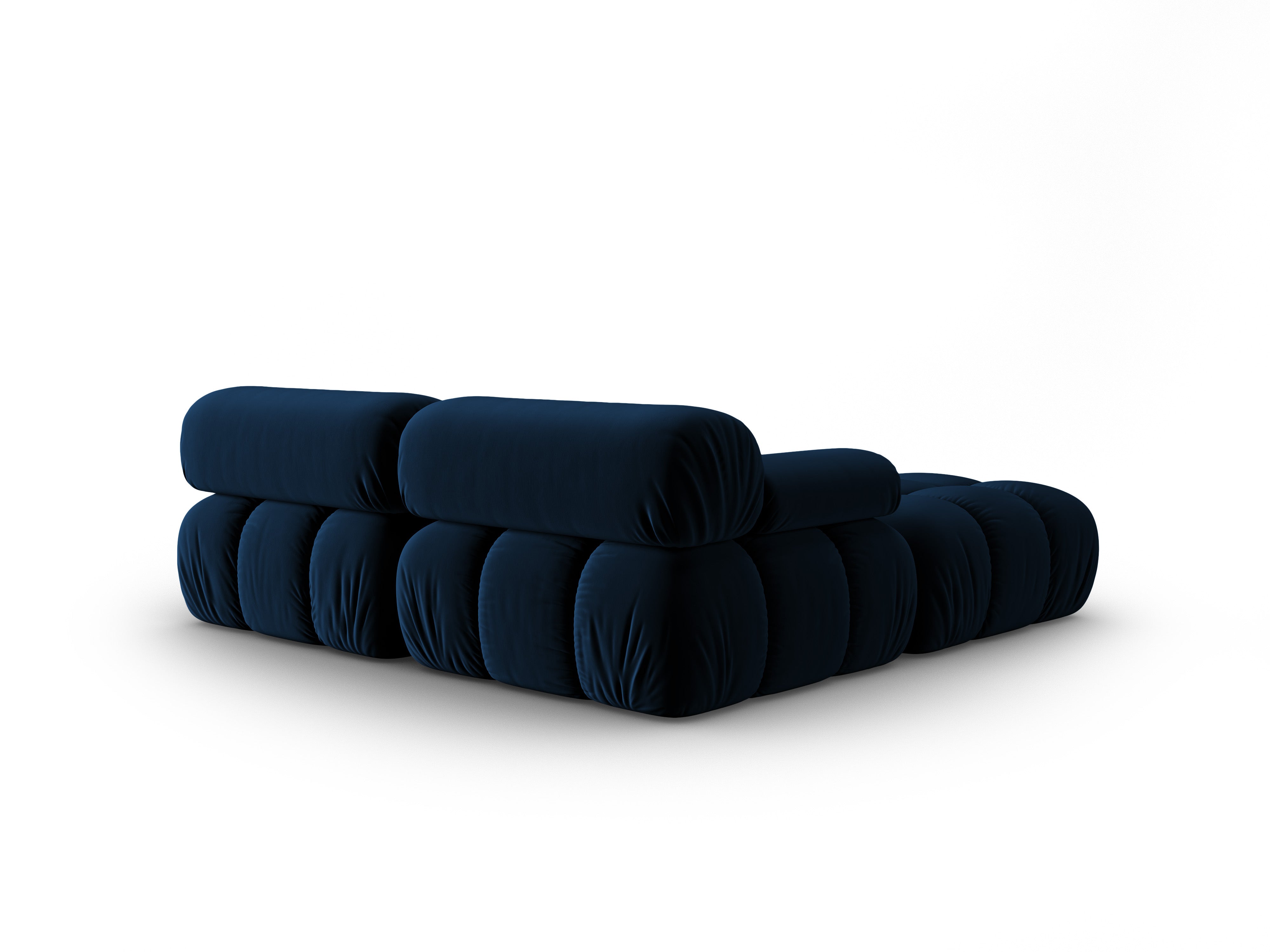 Velvet Corner Sofa for 3 People CORTINA in Royal Blue