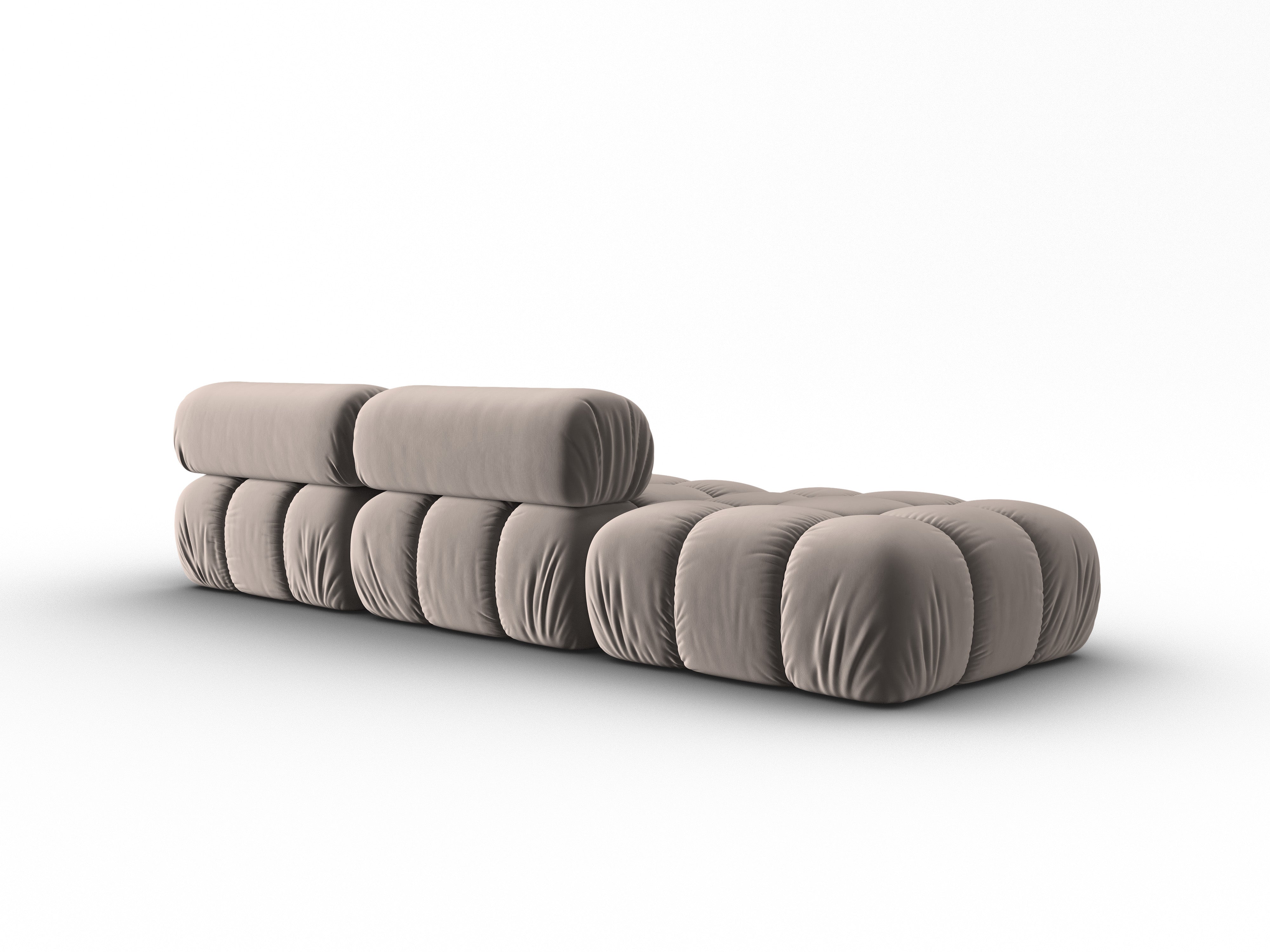 Sofa sametová 3-místná otevřená levostranná CORTINA cappuccino