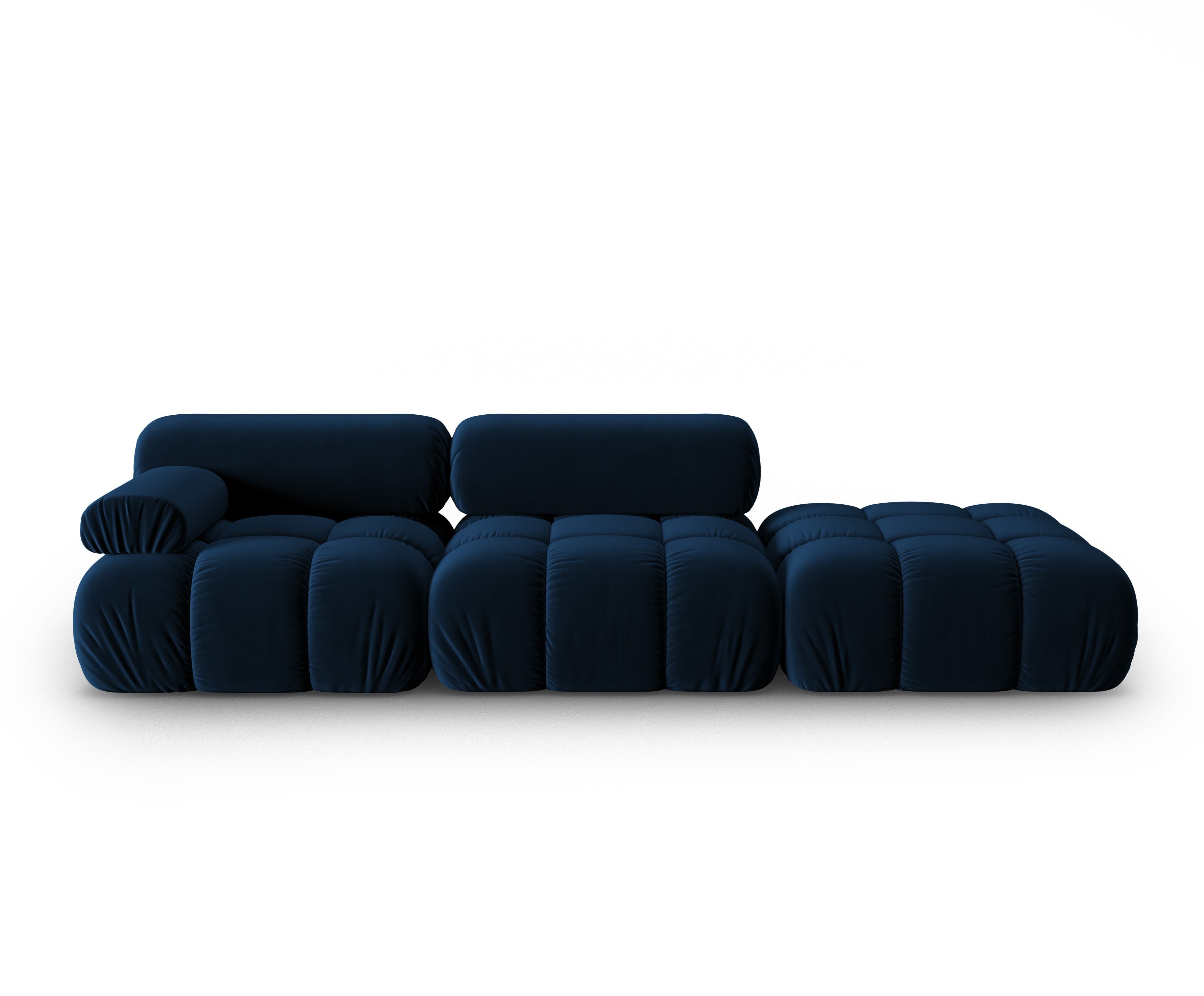 Sofa aksamitná 3-místná otevřená pravostranná CORTINA královská modrá