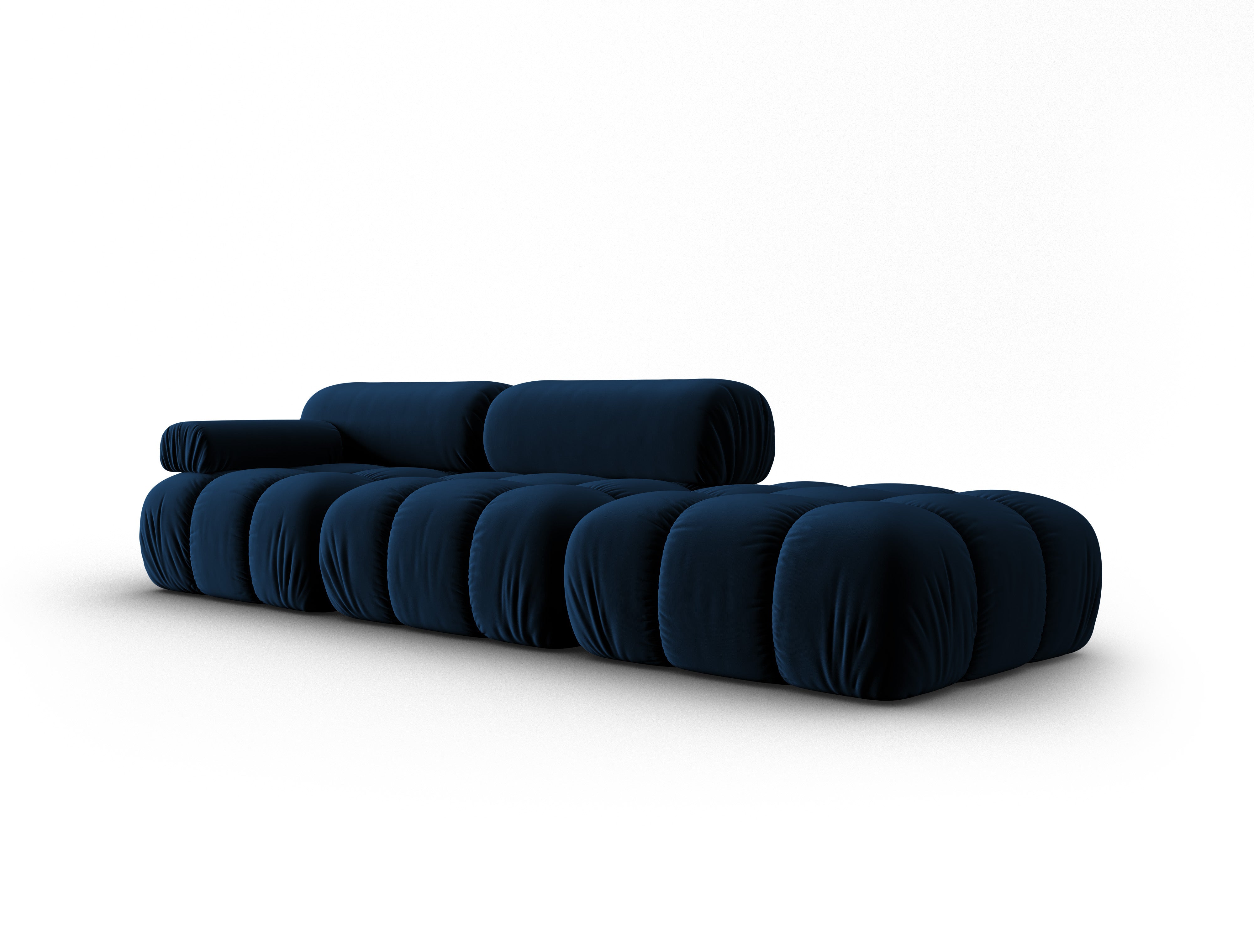 Sofa aksamitná 3-místná otevřená pravostranná CORTINA královská modrá