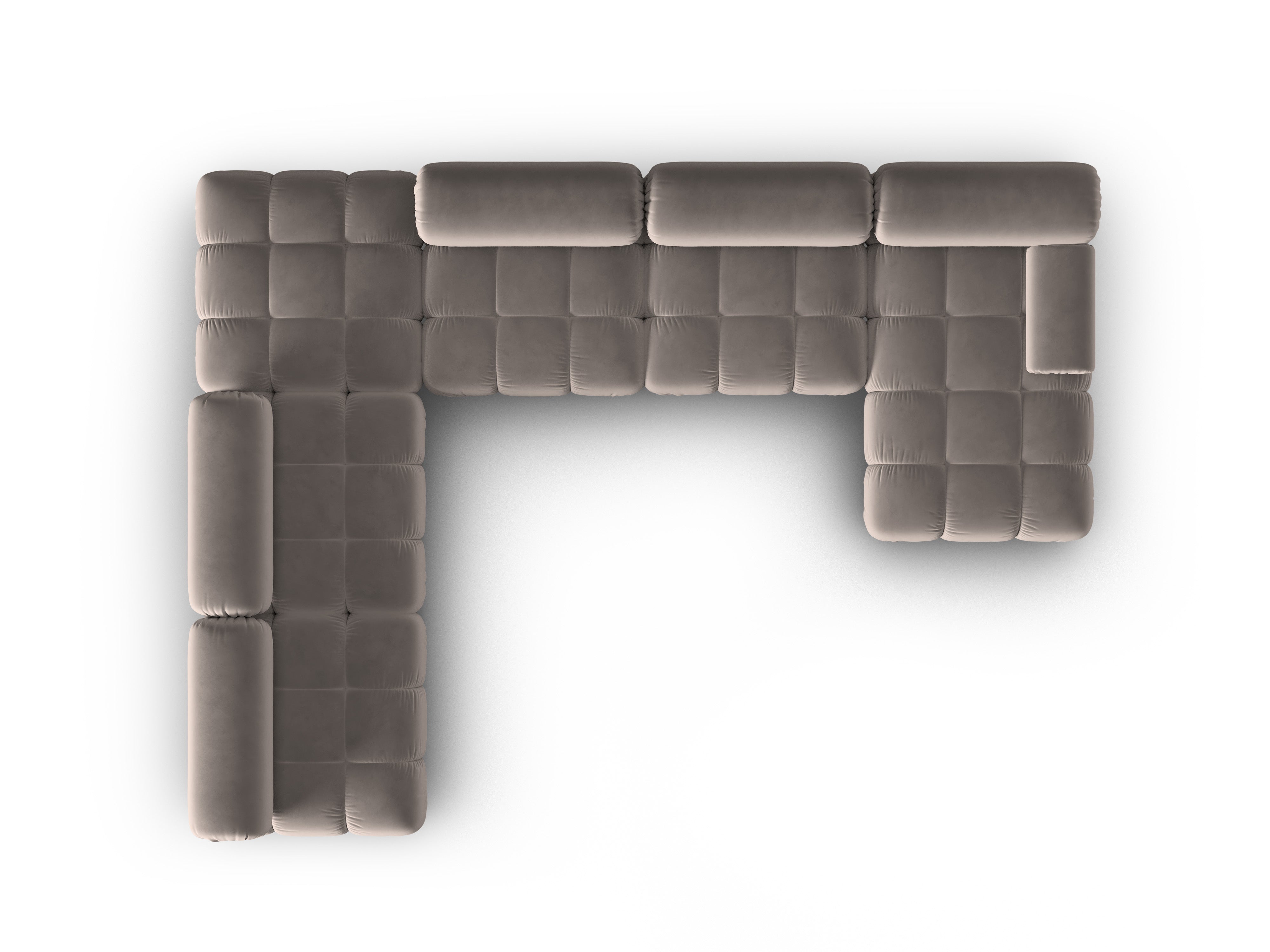 CORTINA Left-Arm Velvet Panoramic Sofa in Cappuccino