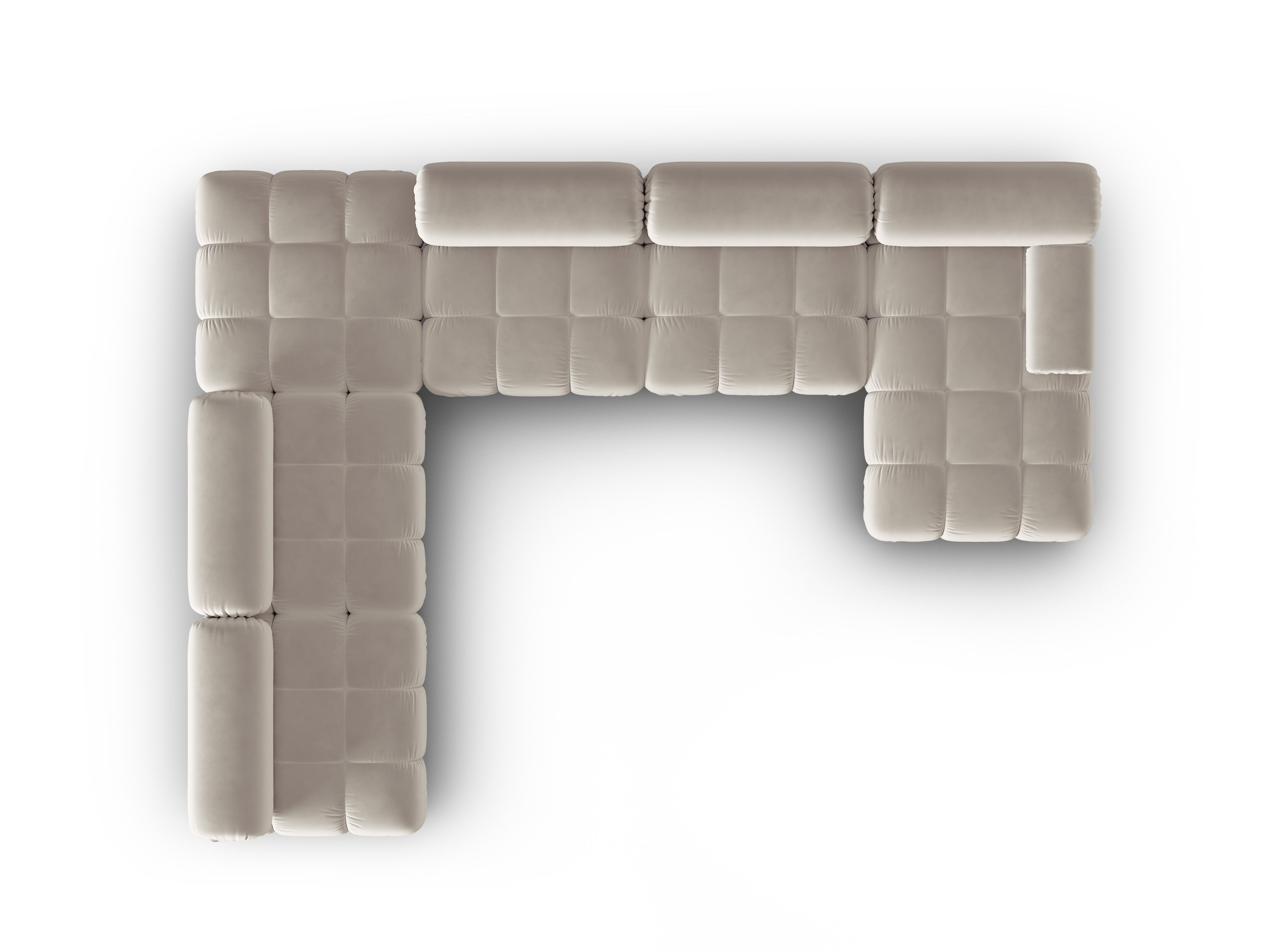 CORTINA Left-Arm Velvet Panoramic Sofa in Beige