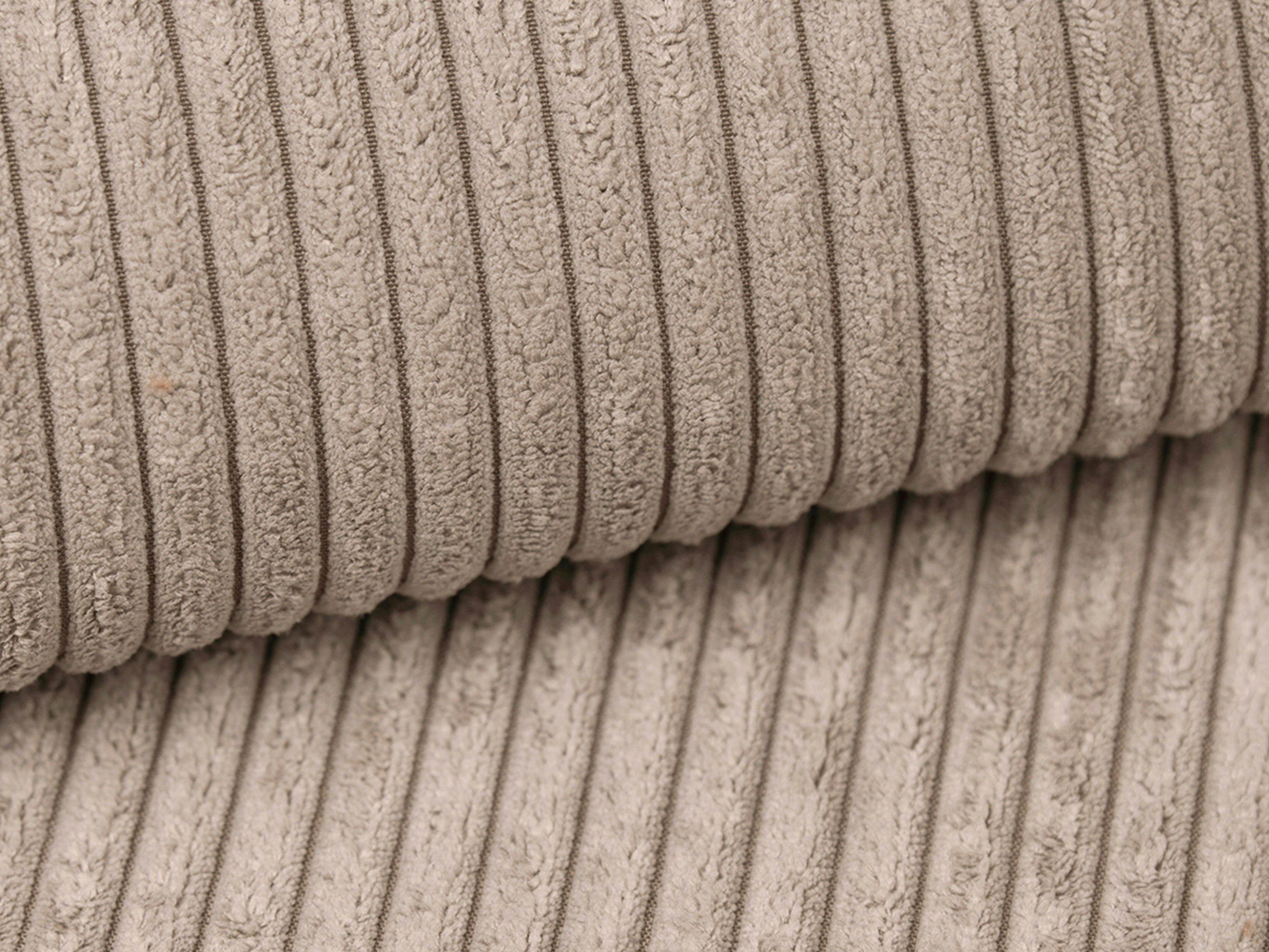 Left-sided panoramic corner sofa for 7 people CAMPI beige corduroy