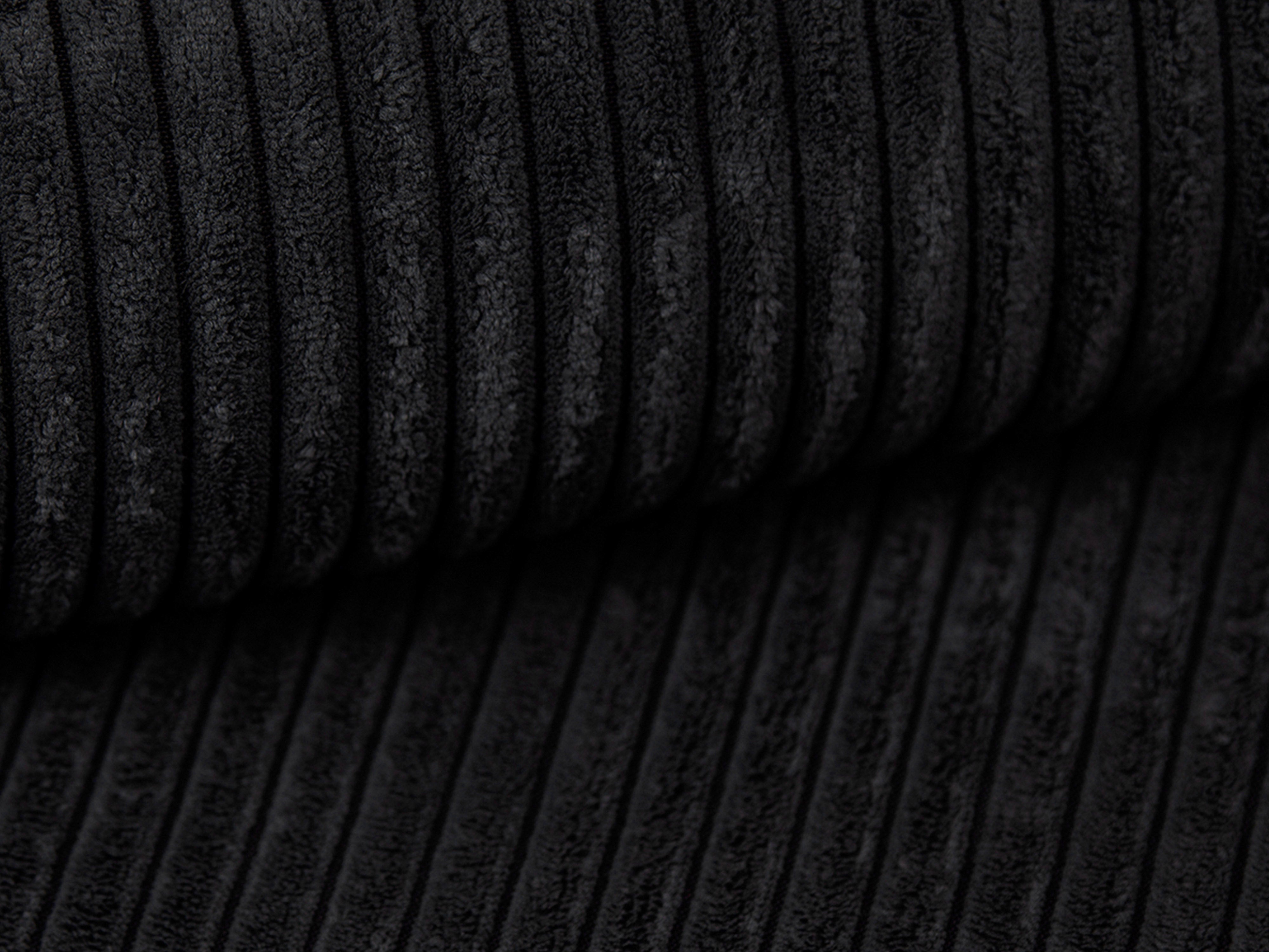 Panoramatický levostranný rohový gauč pro 7 osob CAMPI černý samet