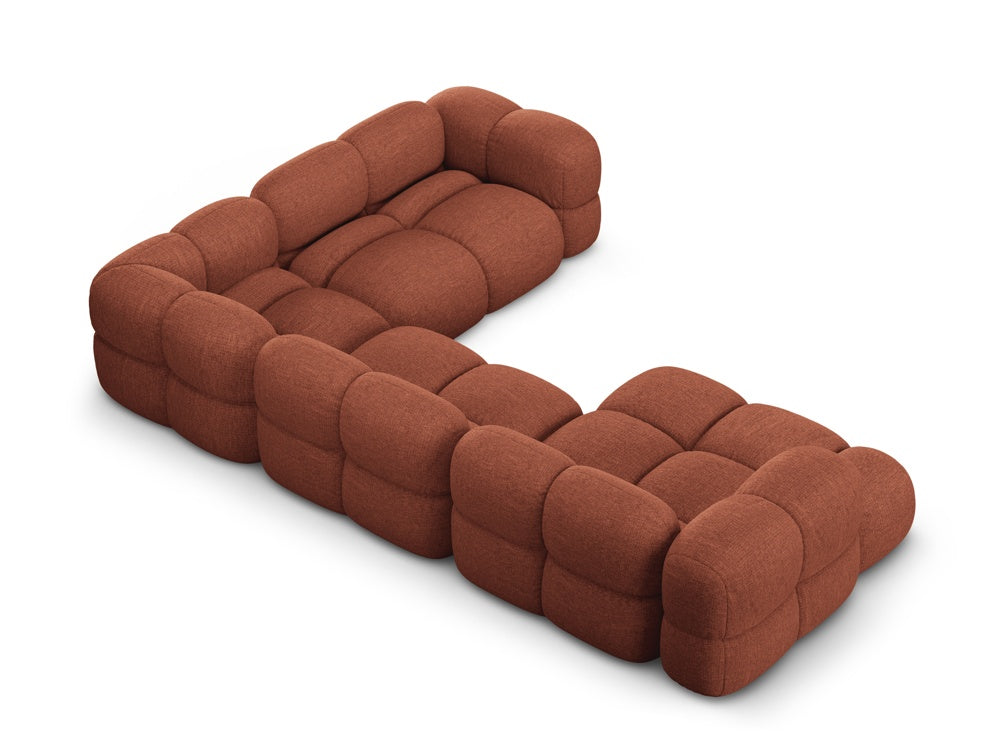 Right-facing U-shaped sofa LORETTO coral