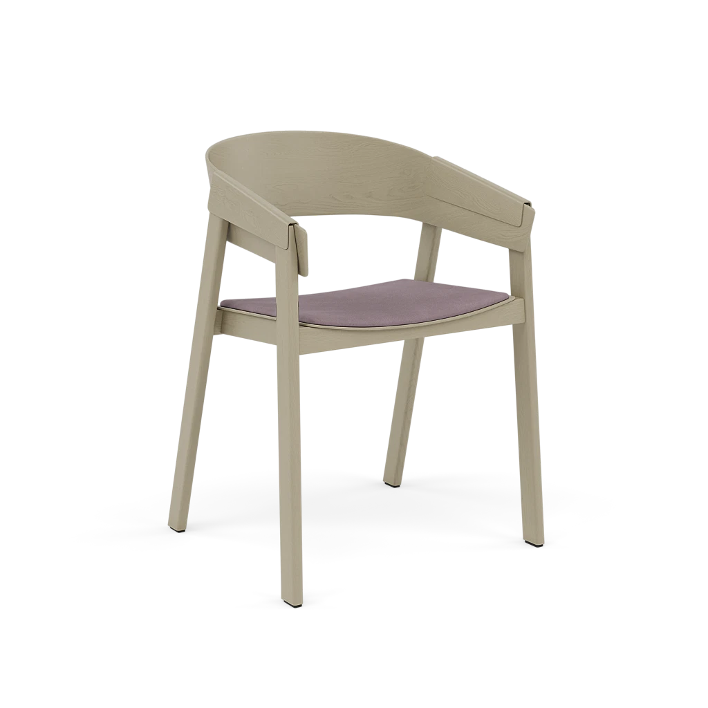 COVER Armchair with Armrests - Customizable with Dark Beige Base