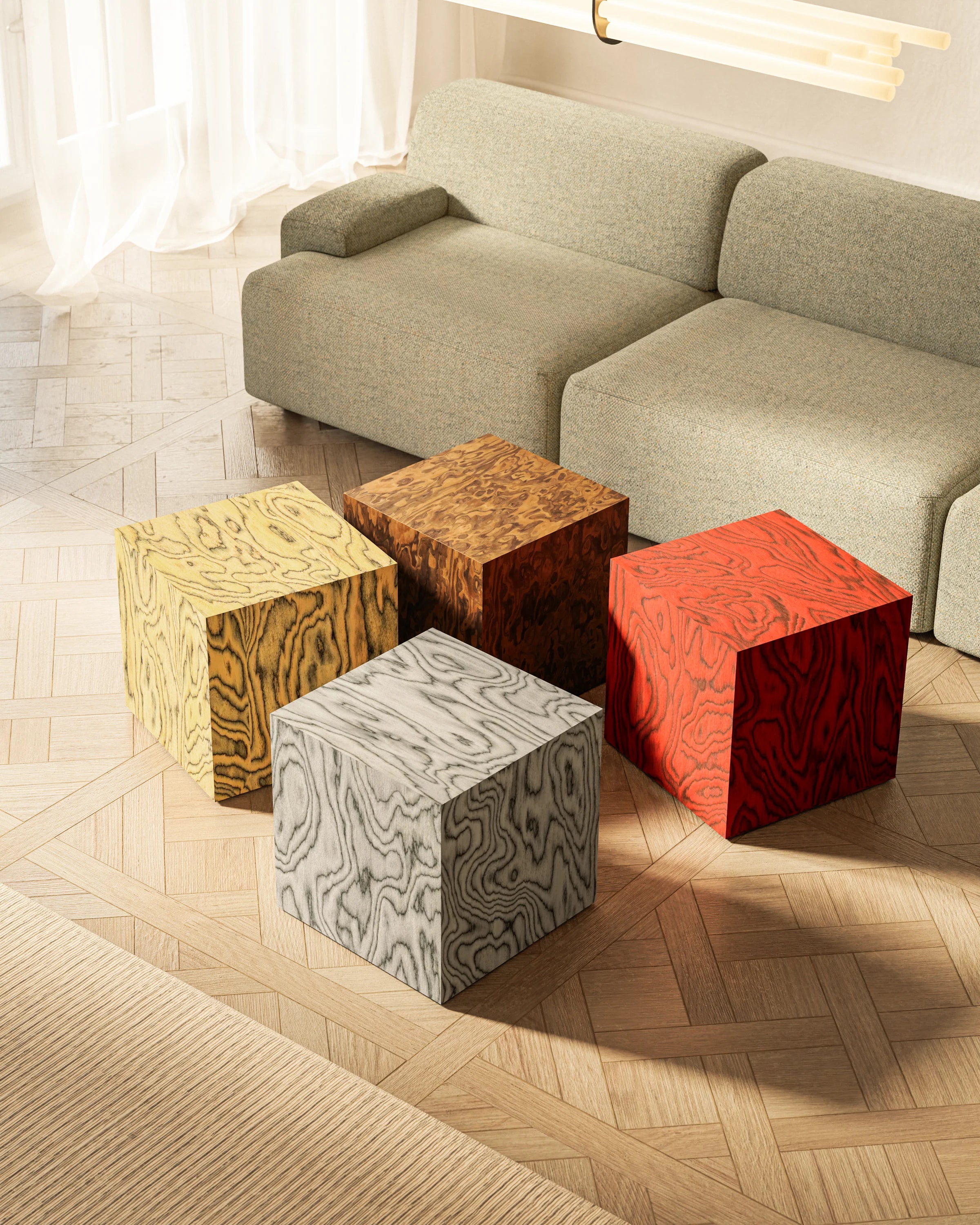 Pomocný stolek CUBE California Burl