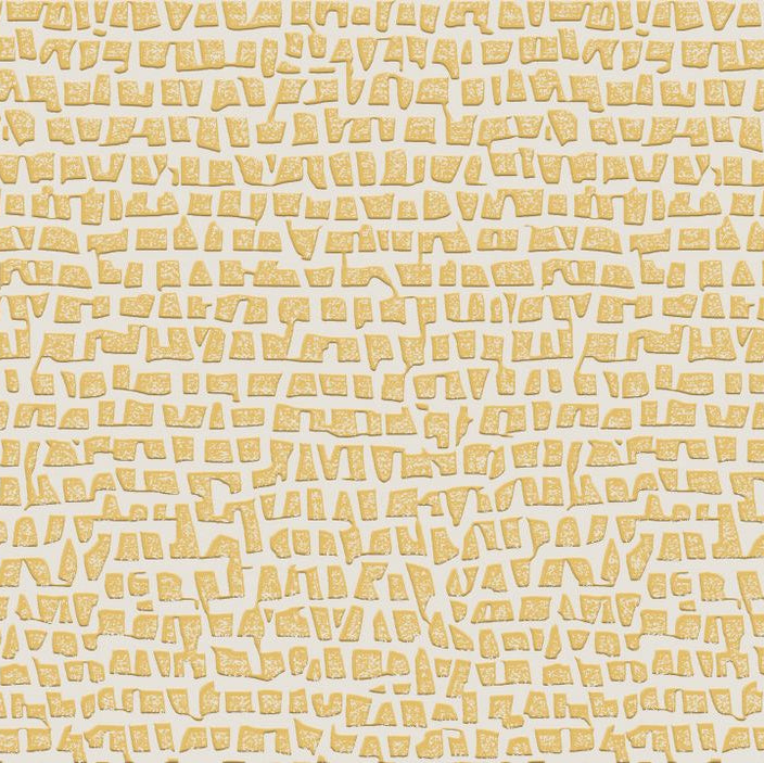 Structural textile wallpaper with abstract pattern SERTI - CRAIE OR sandy with gold