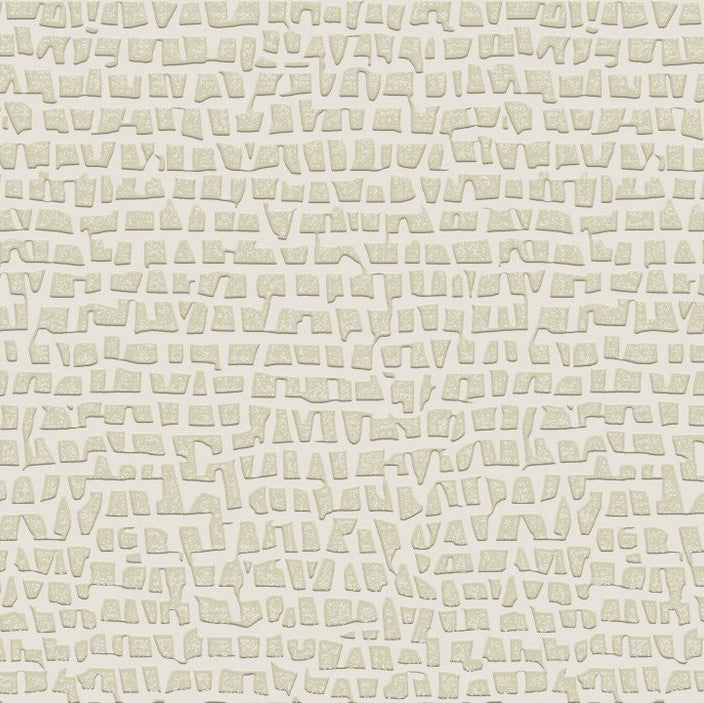 Structural textile wallpaper with abstract pattern SERTI - CRAIE PLATINE platinum white