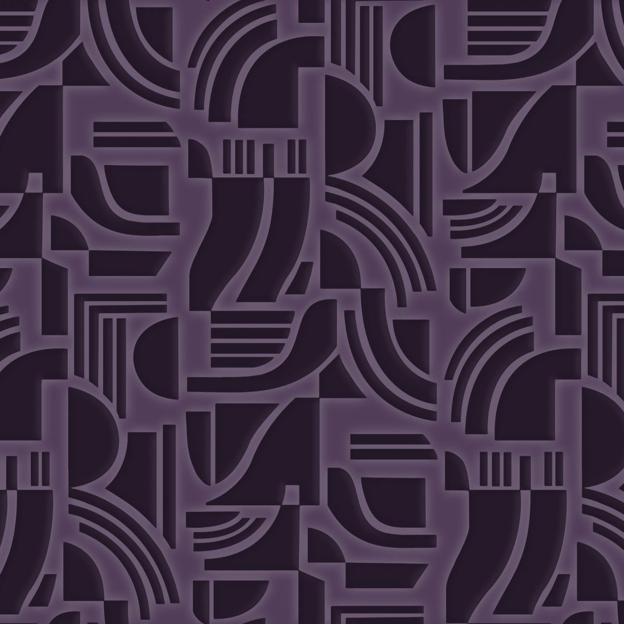 Textilní tapeta se strukturovaným geometrickým vzorem ARCANE - AUBERGINE burgundská