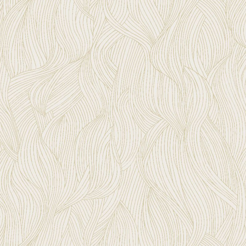 Textile wallpaper with metallic waves ALARIS - PLATINUM CREAM