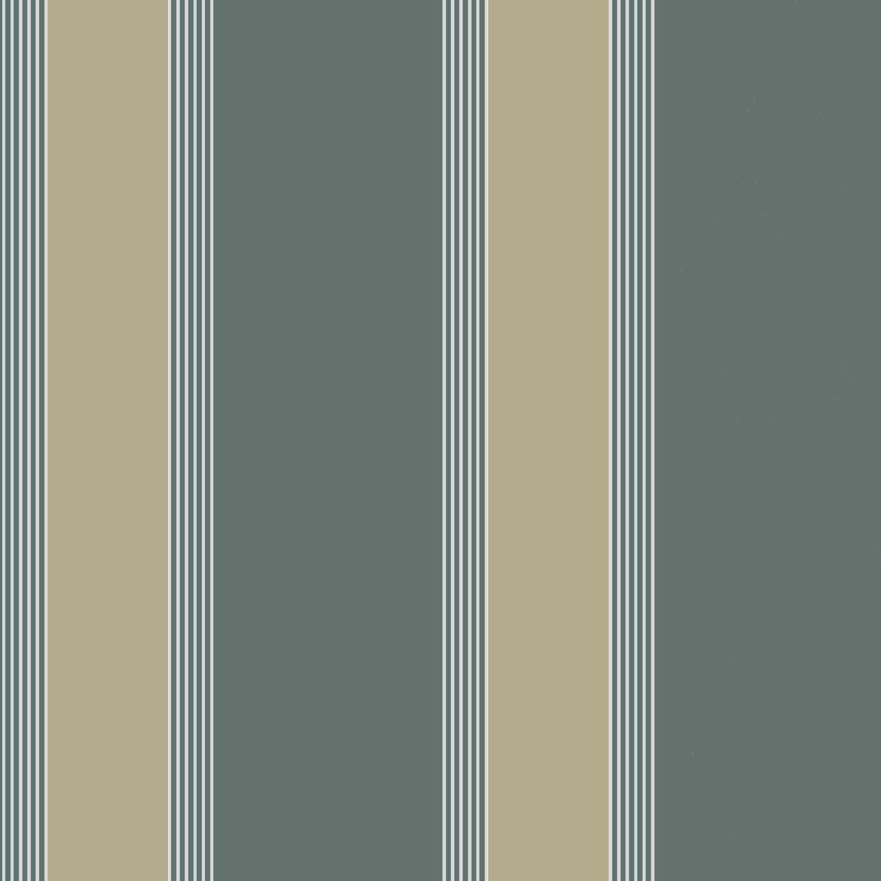 Tapeta s geometrickým vzorem pruhy AUTEUIL - CELADON/DORE seledynová se zlatou