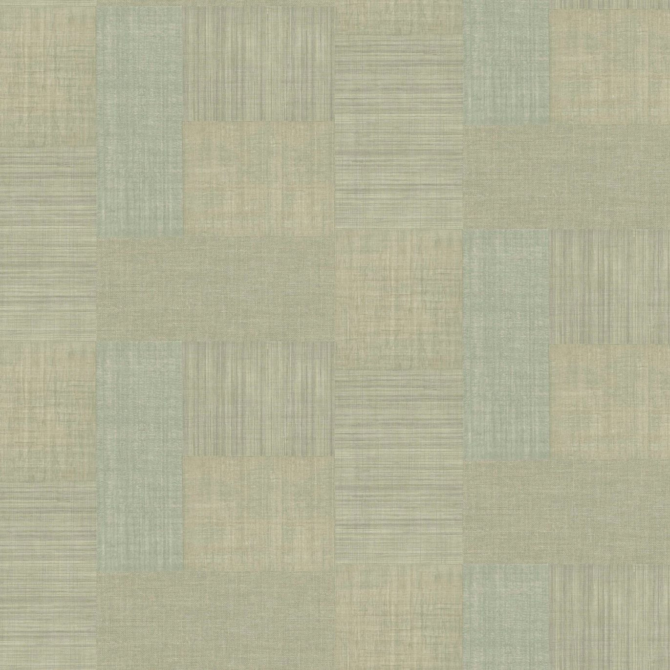 Geometric Structural Wallpaper Patchwork Imitating Fabric MESTIZO - AMANDE DOUCE Olive