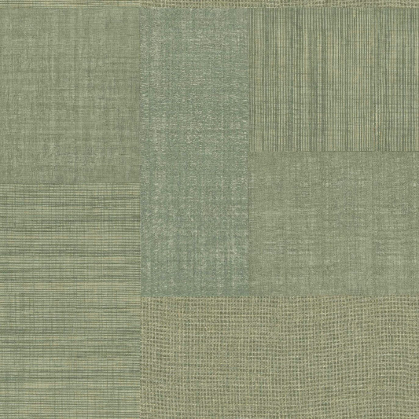 Tapeta strukturovaná geometrická patchwork napodobující tkaninu MESTIZO - CACTUS kaktusová zeleň