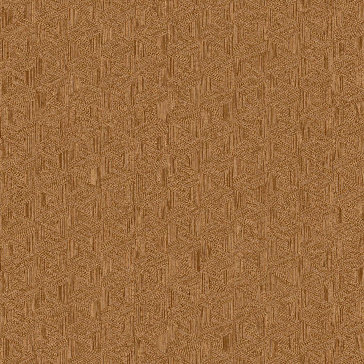 Geometric Structural Wallpaper Inspired by Banana Leaves LINDU - TERRE DE SIENNE Copper