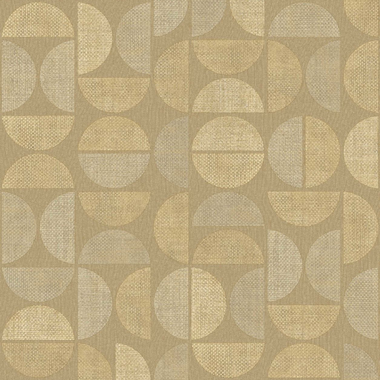 Textured wallpaper imitating raffia with a geometric pattern DUALIS - TRAVERTINE beige