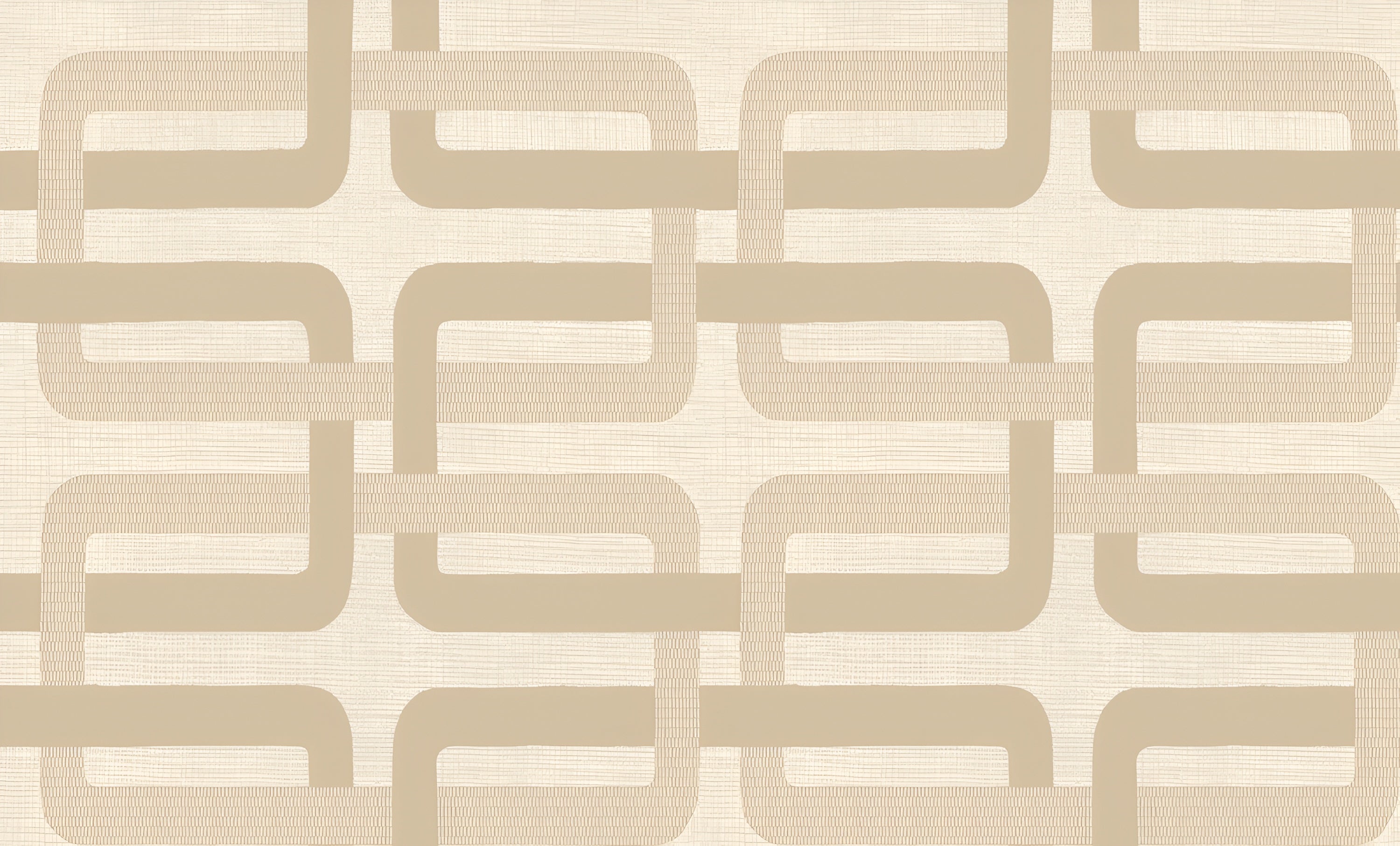 Structural wallpaper with geometric pattern MATJARA - SABLE/NACRÉ light beige