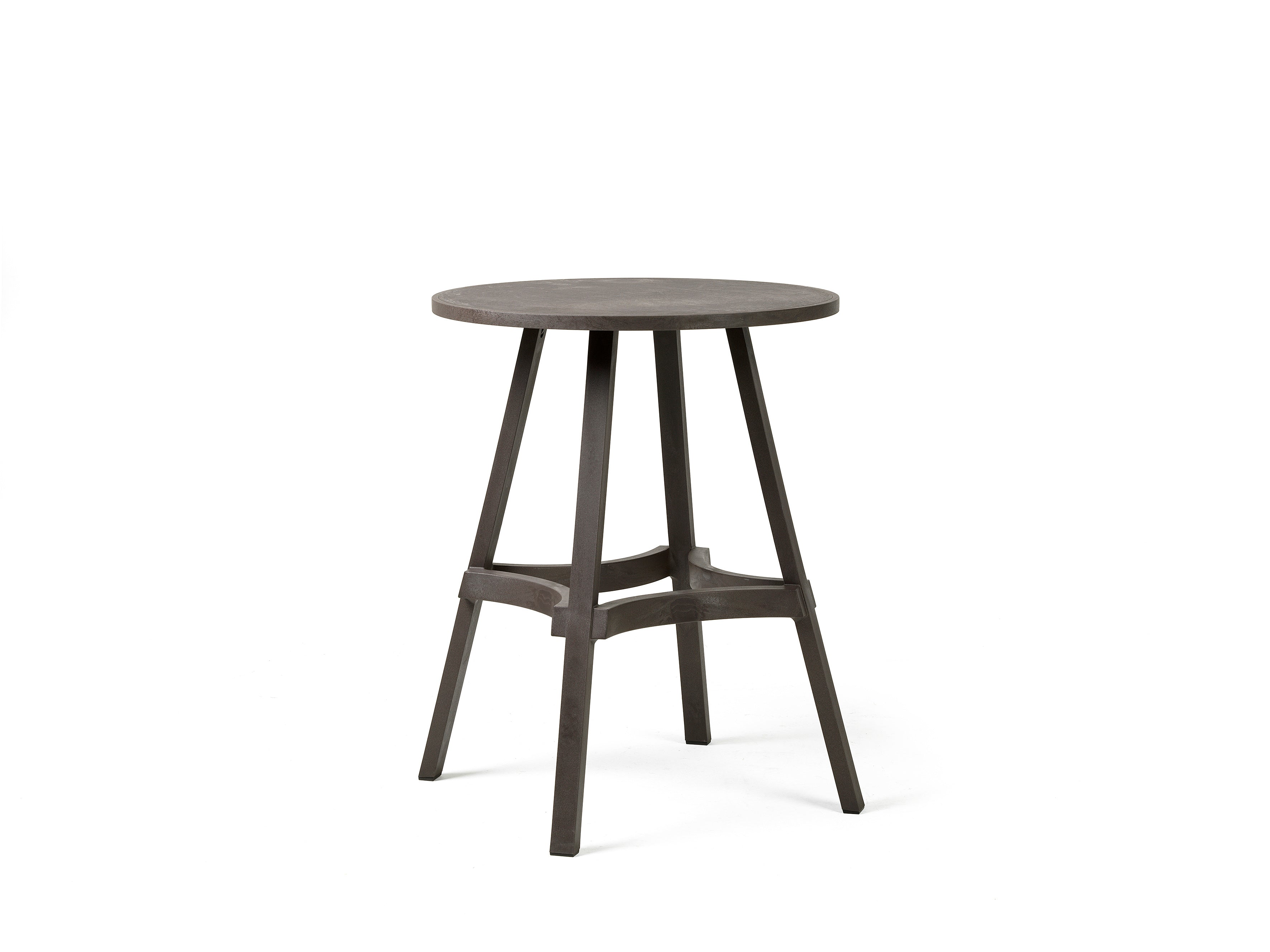 Kulatý venkovní stolek COMBO zemité hnědé barvy