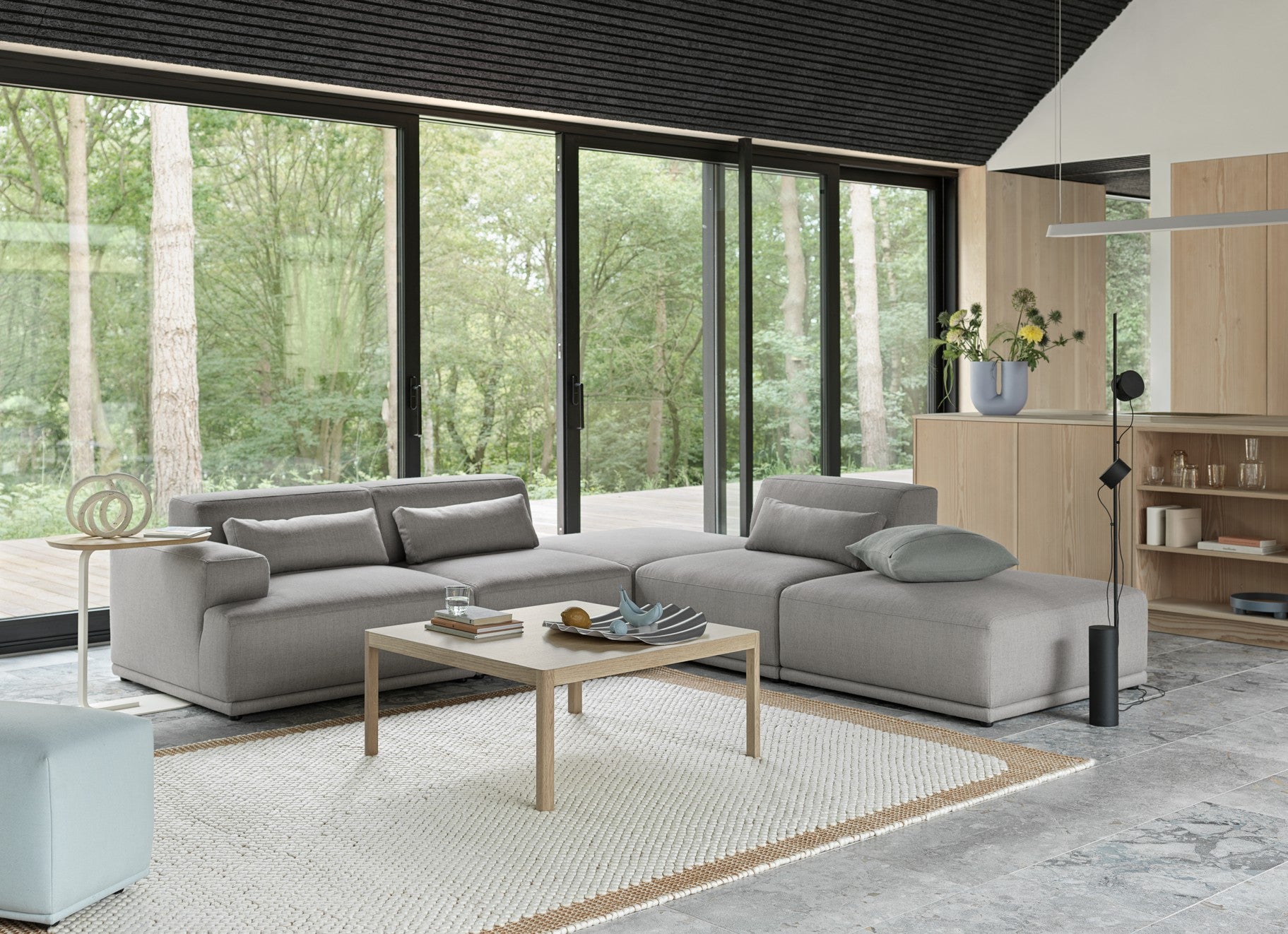 WORKSHOP oak veneer coffee table with oak base