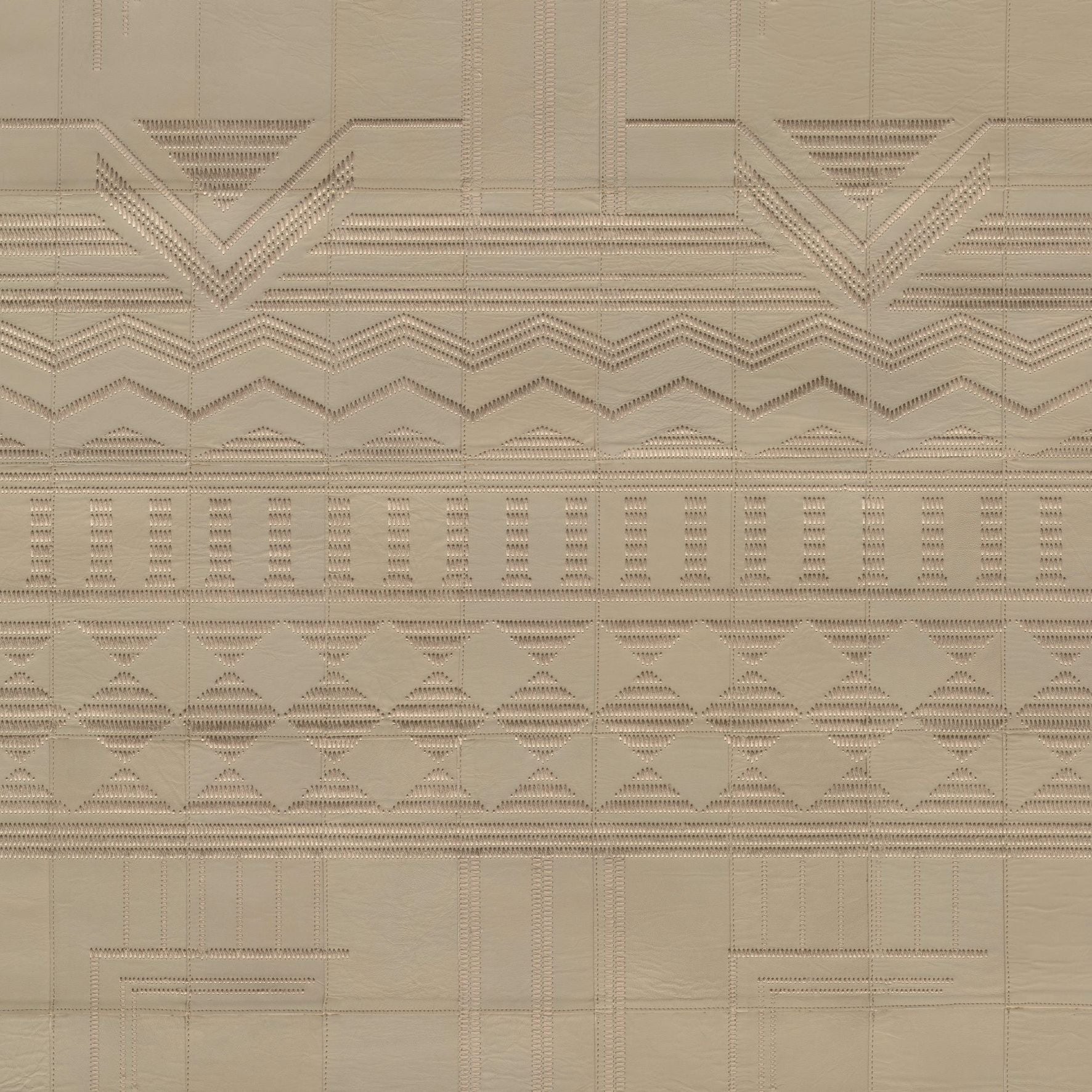 Tapeta naturalna skórzana z motywem geometrycznym PALAZZO beżowy – Arte