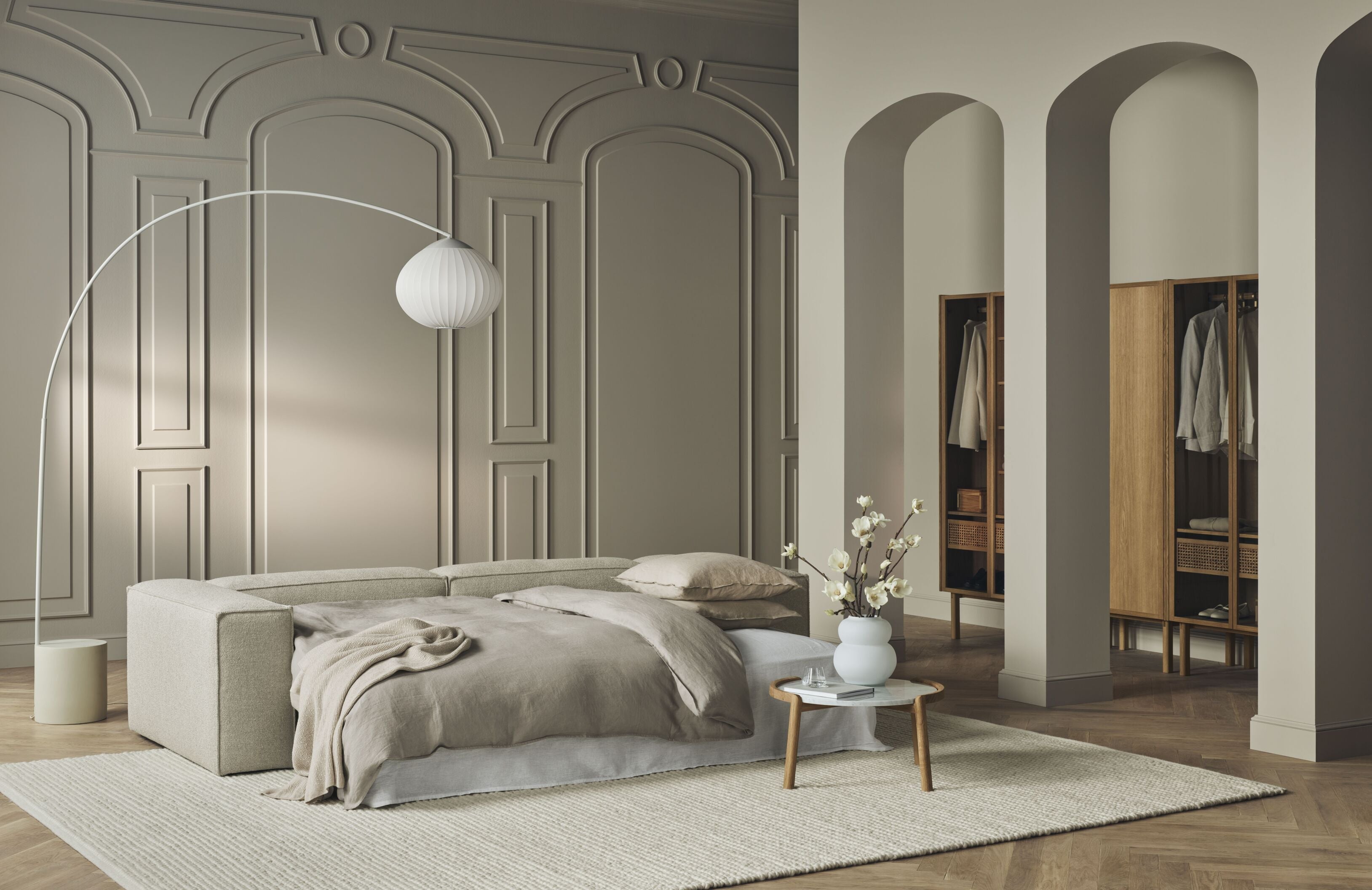 Rozkládací levostranný szezlong COSIMA BED čalouněný