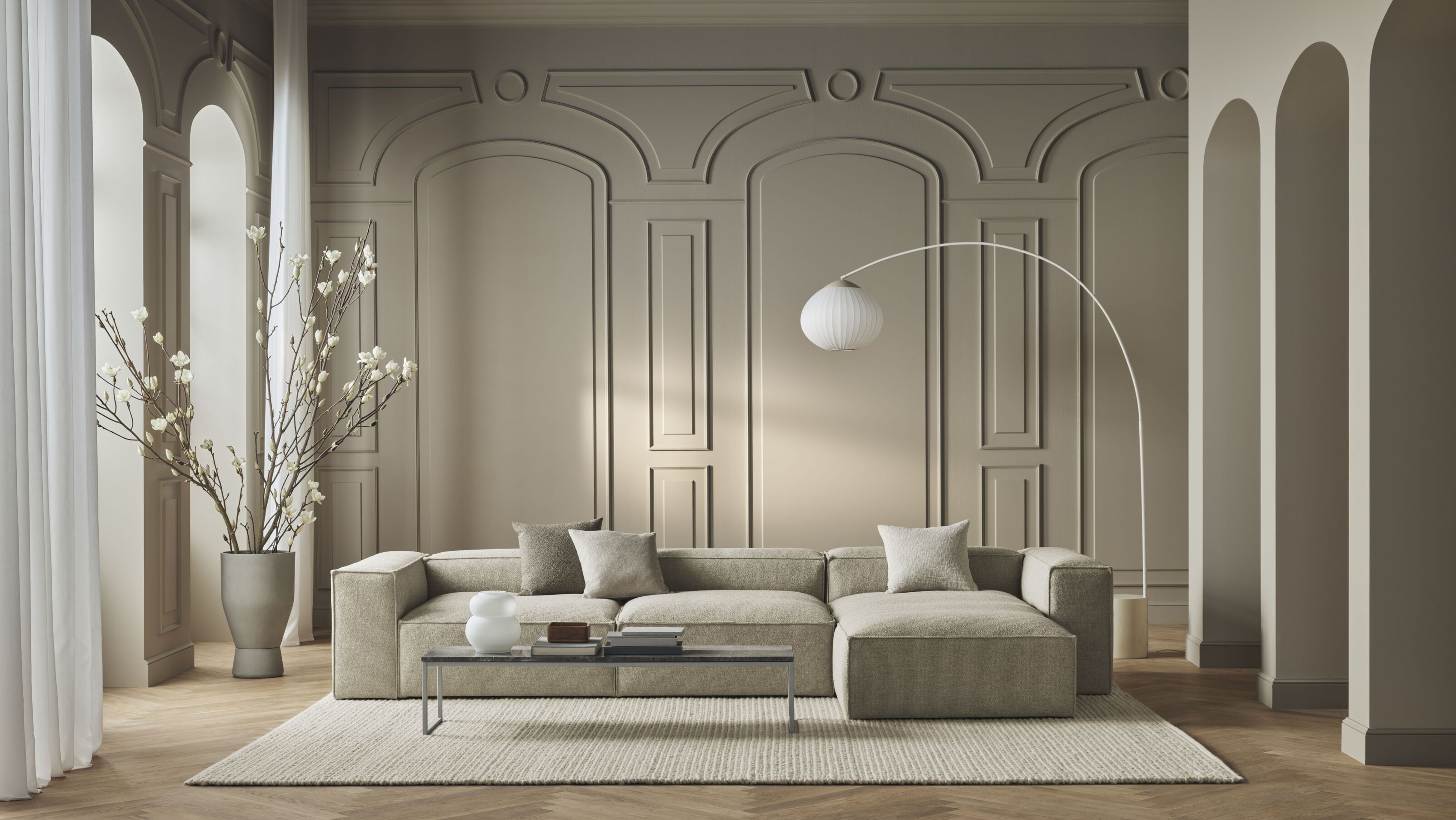 Rozkládací levostranný szezlong COSIMA BED čalouněný