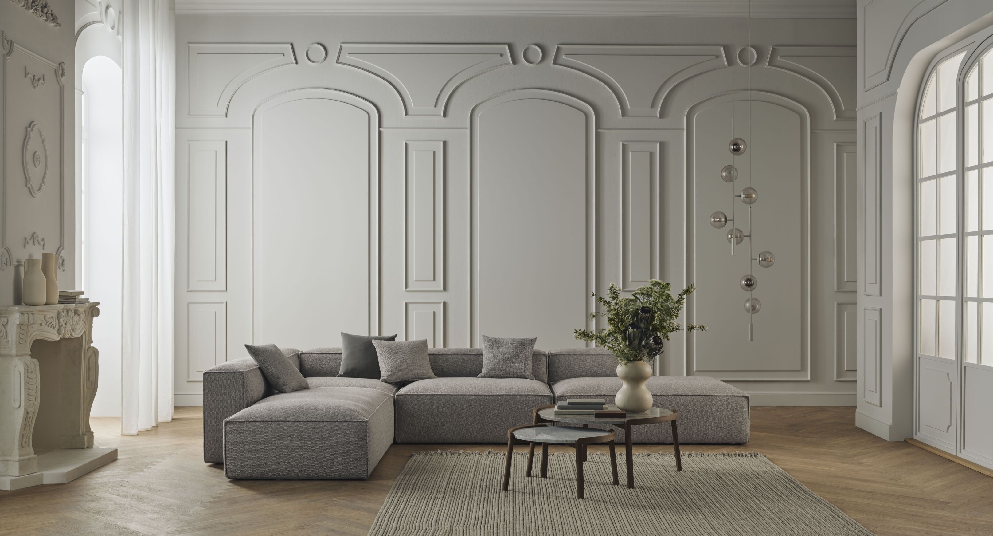 Rozkládací levostranný rohový gauč COSIMA BED čalouněný