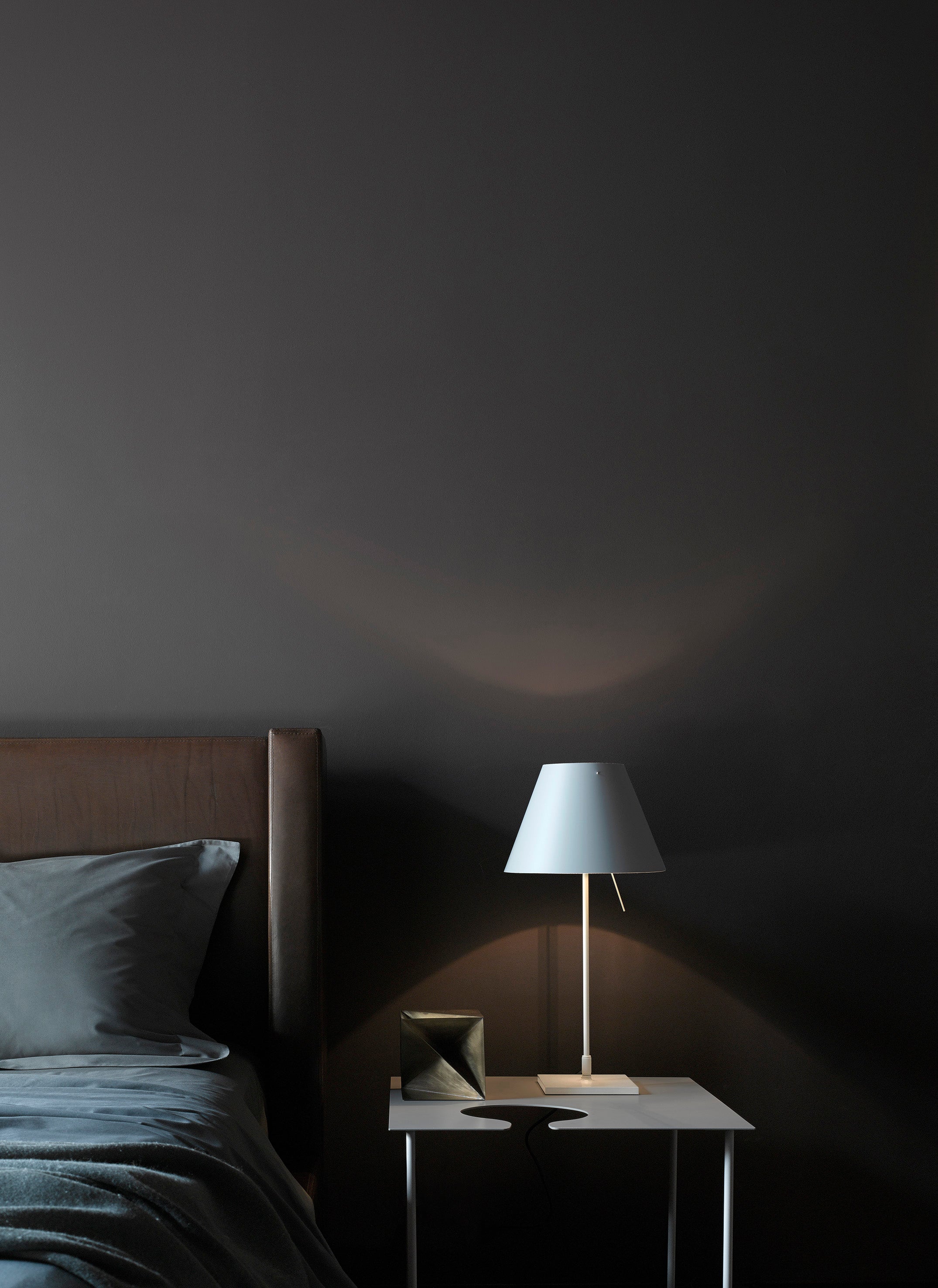 Stolní lampa COSTANZINA šedý stínidlo