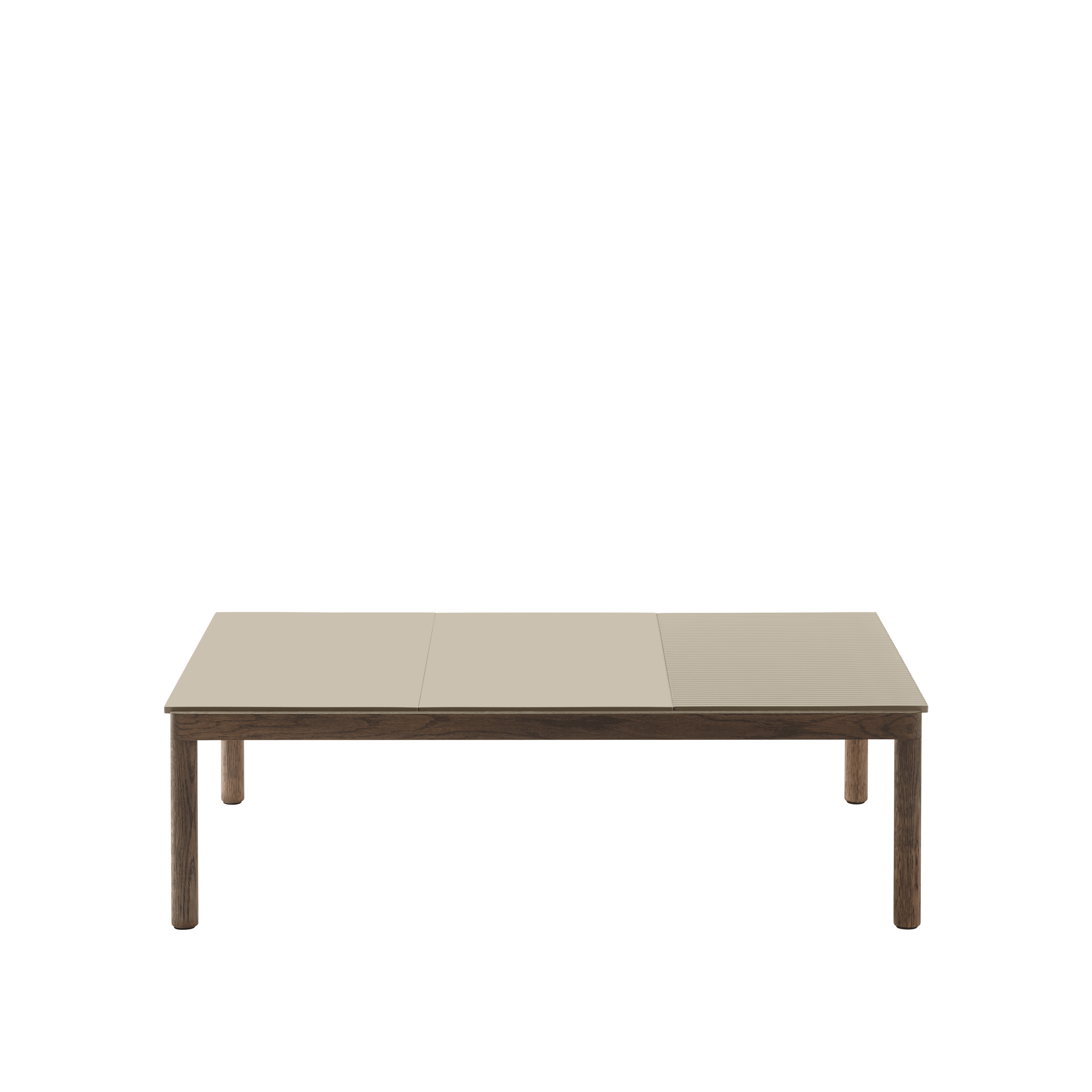 Couple Coffee Table in Sand with Dark Oak Base