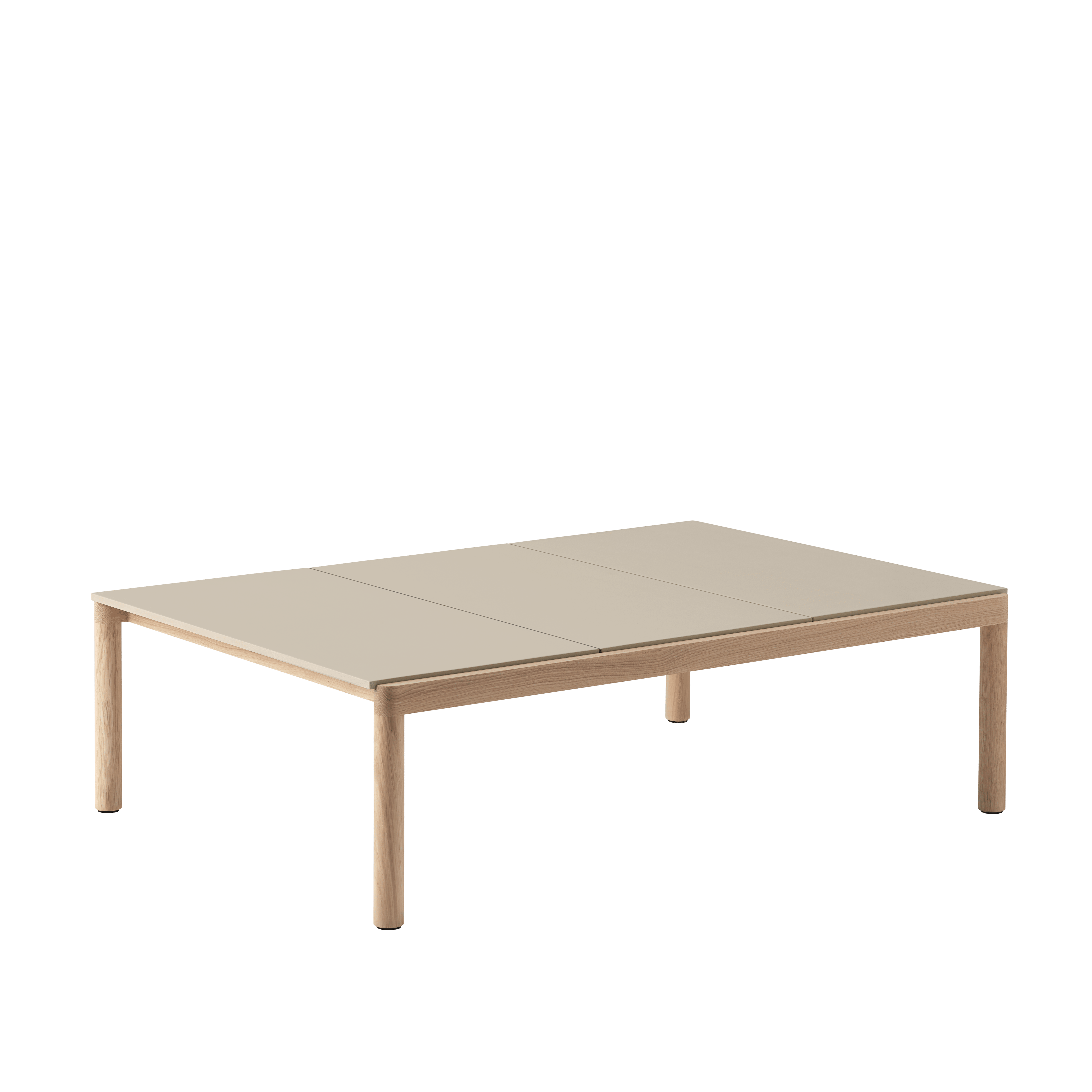 Couple Sand Coffee Table with Oak Base