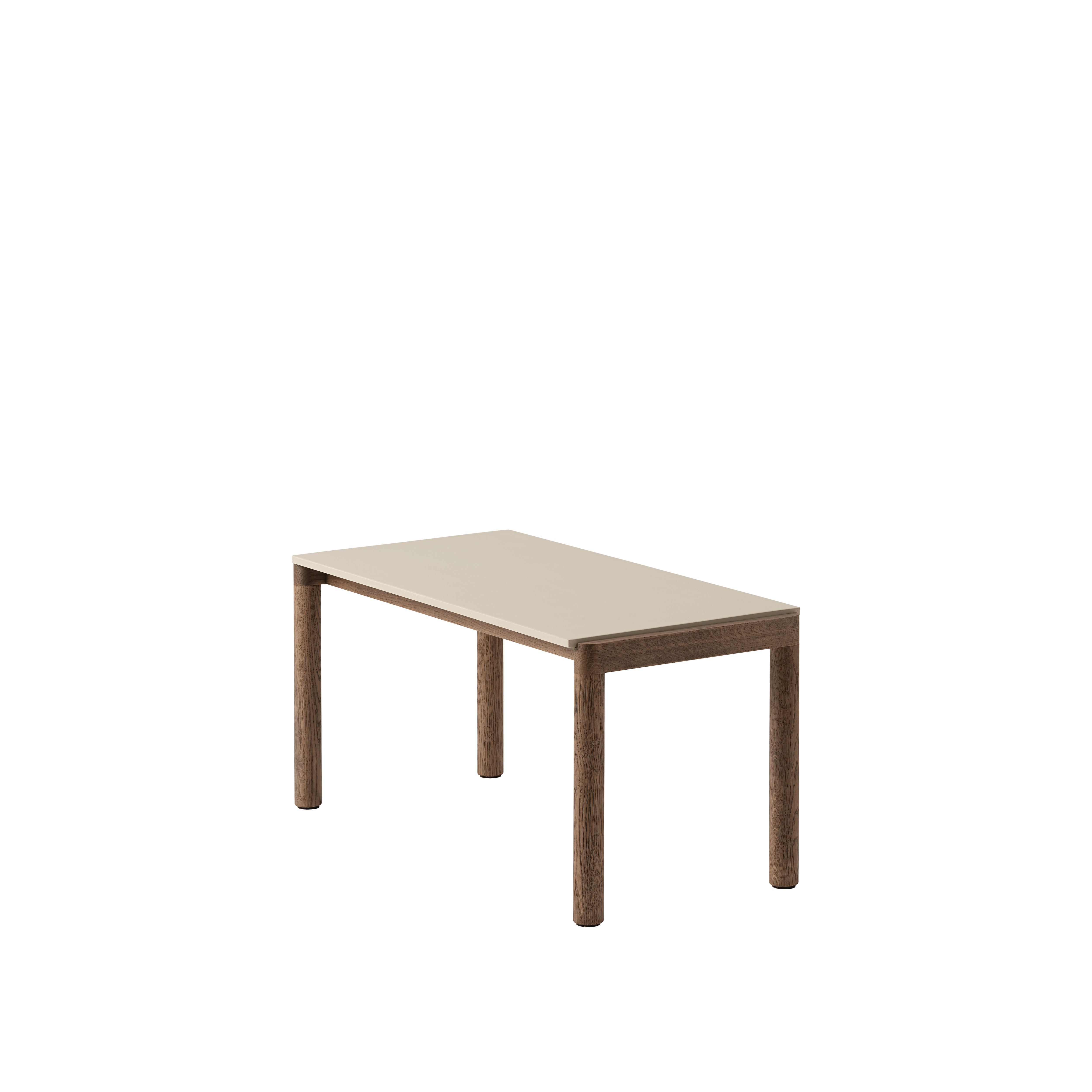 Couple Coffee Table in Sand with Dark Oak Base