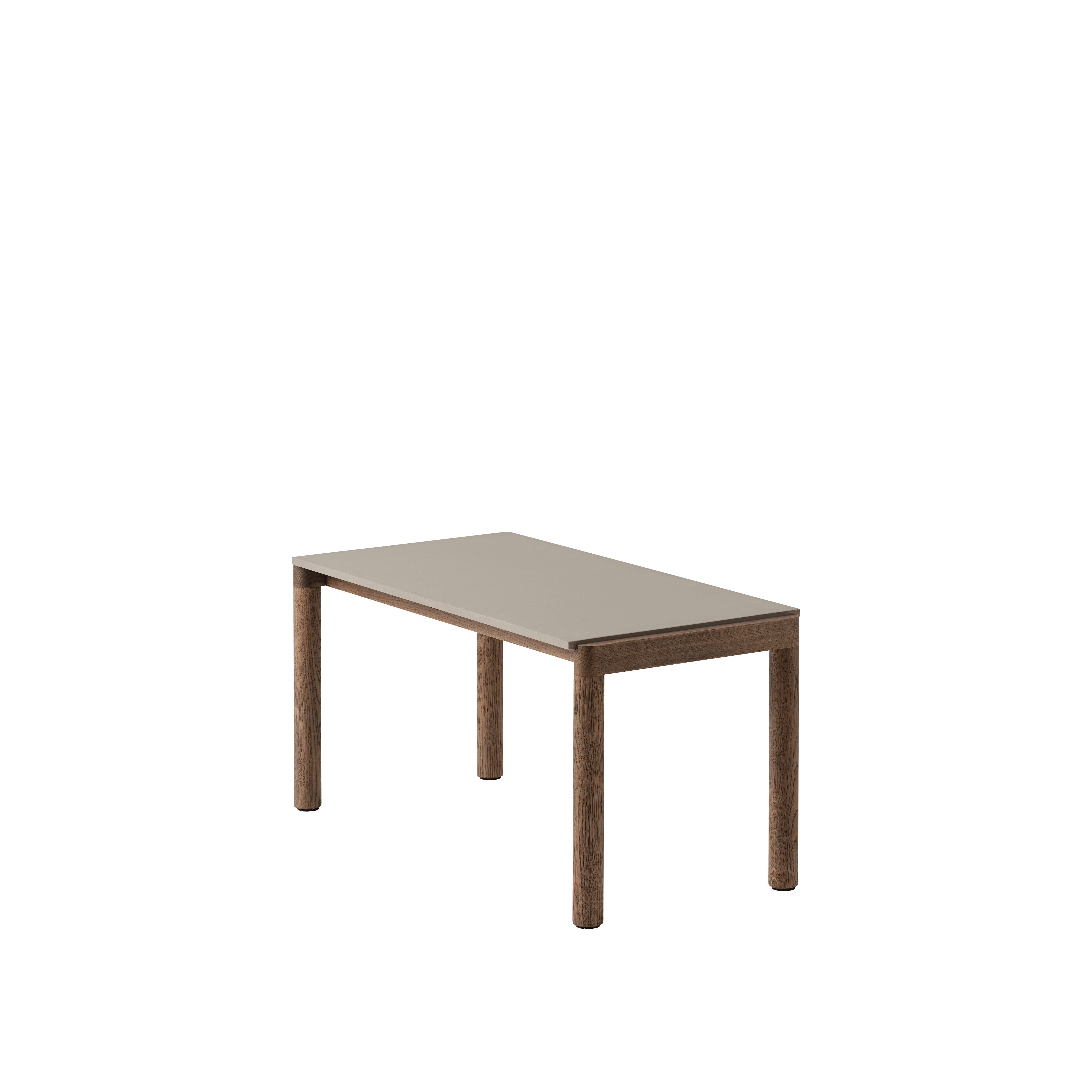 COUPLE taupe coffee table with a dark oak base