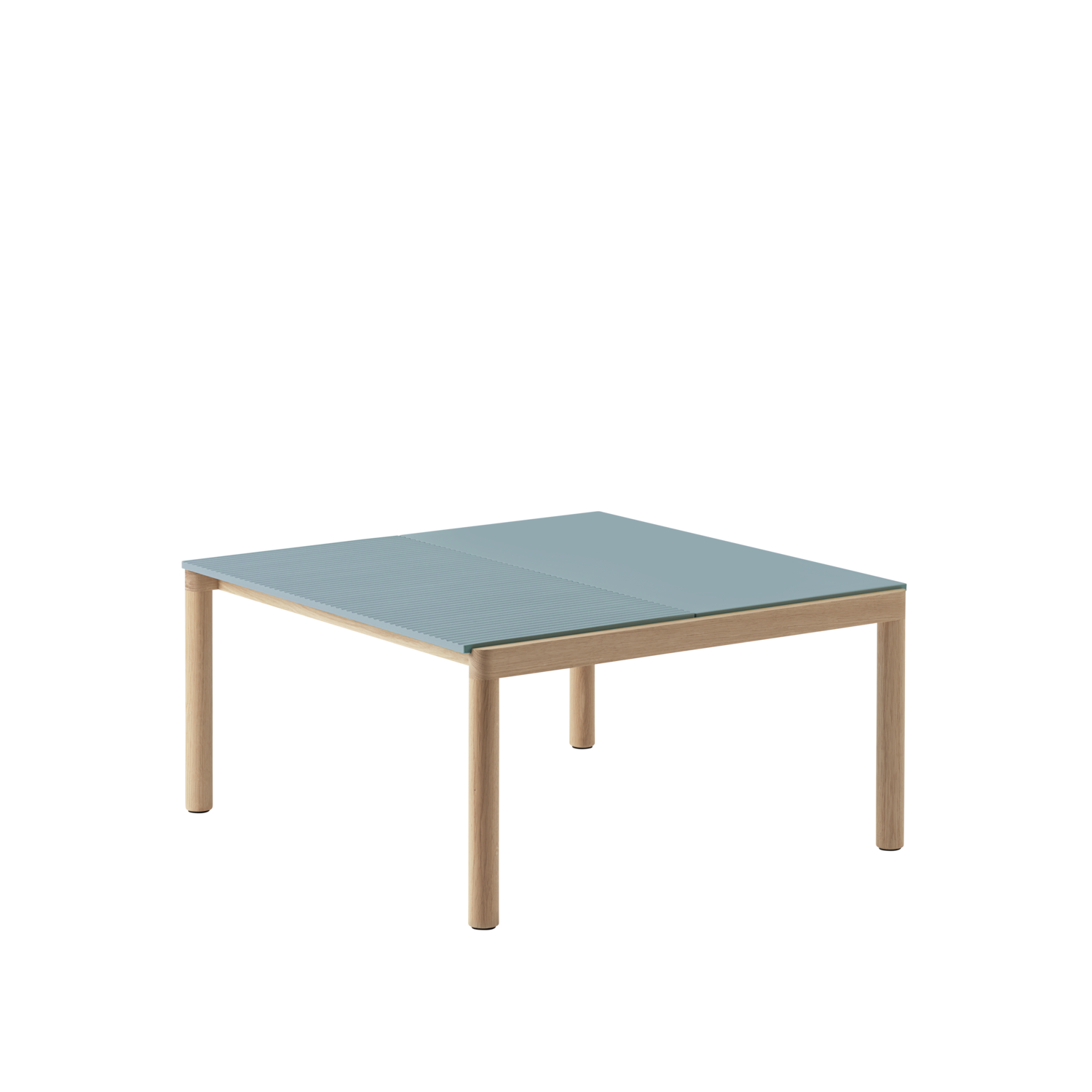 COUPLE Blue Coffee Table with Oak Base