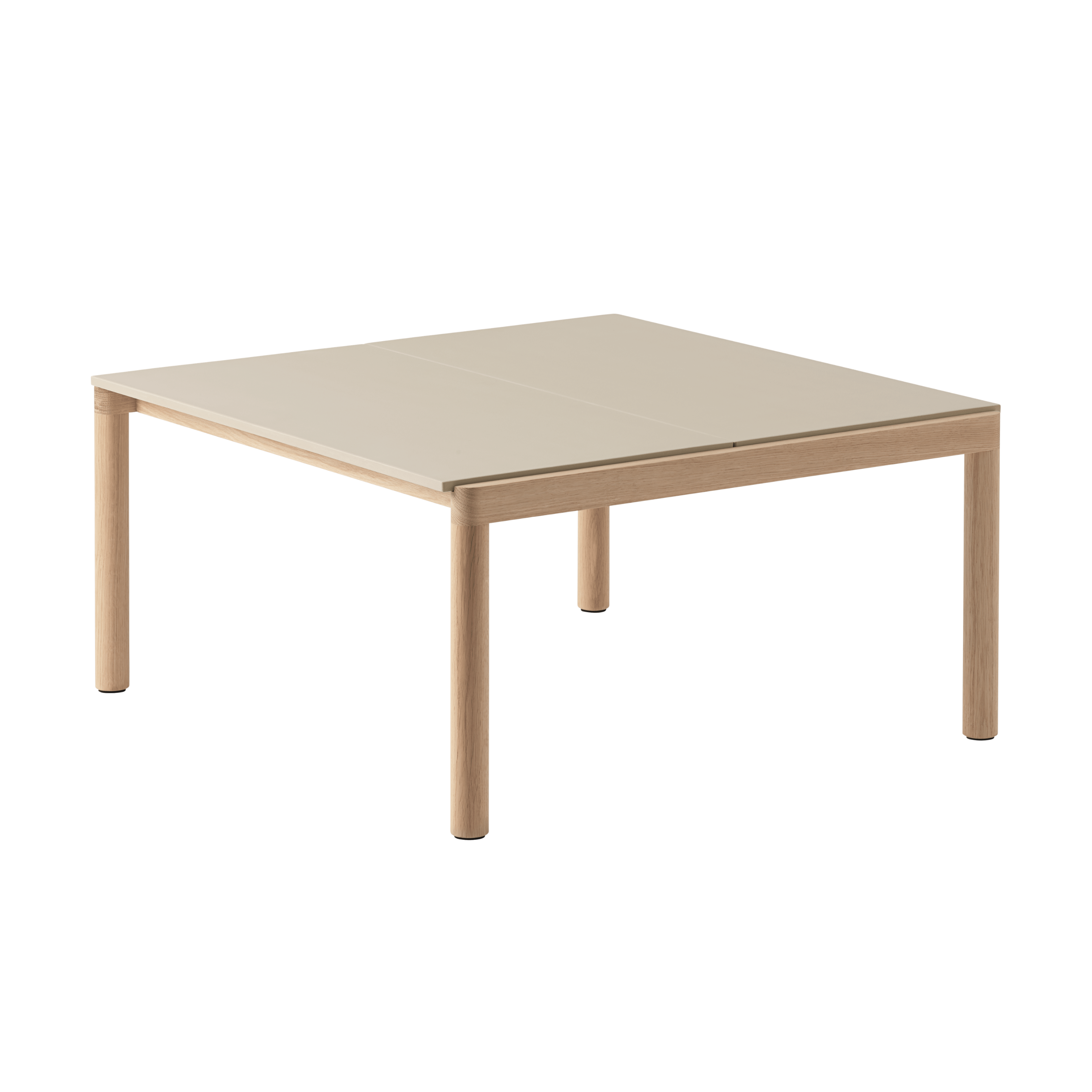 Couple Sand Coffee Table with Oak Base