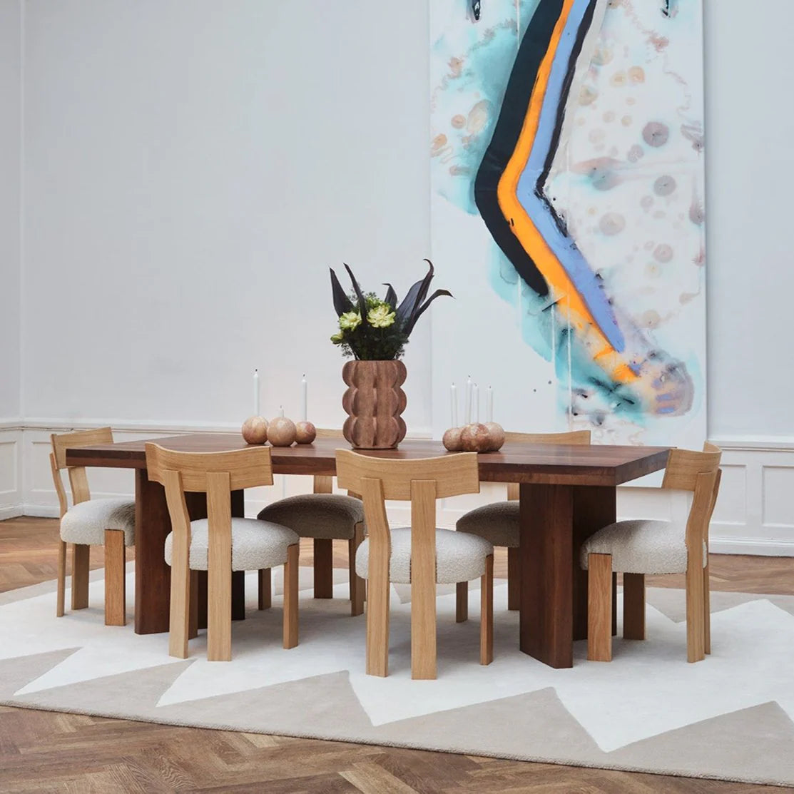 Beige ZIG ZAG rug with cream