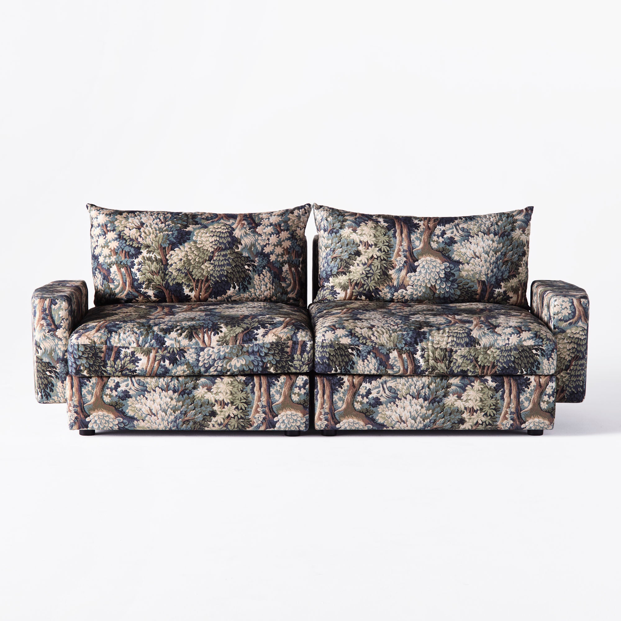 Sofa pro 2 osoby LAUREL s rostlinným motivem