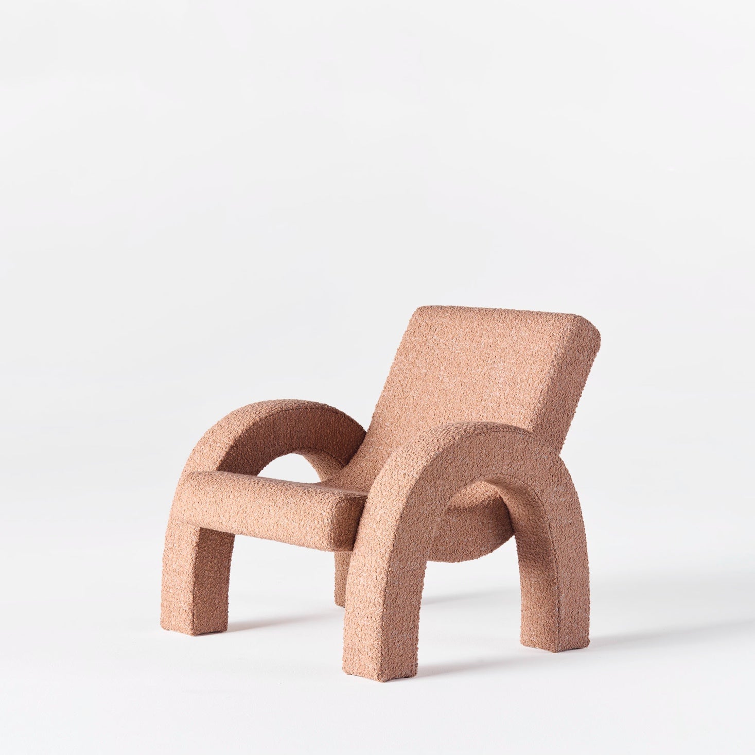 Křeslo ARCO růžový boucle