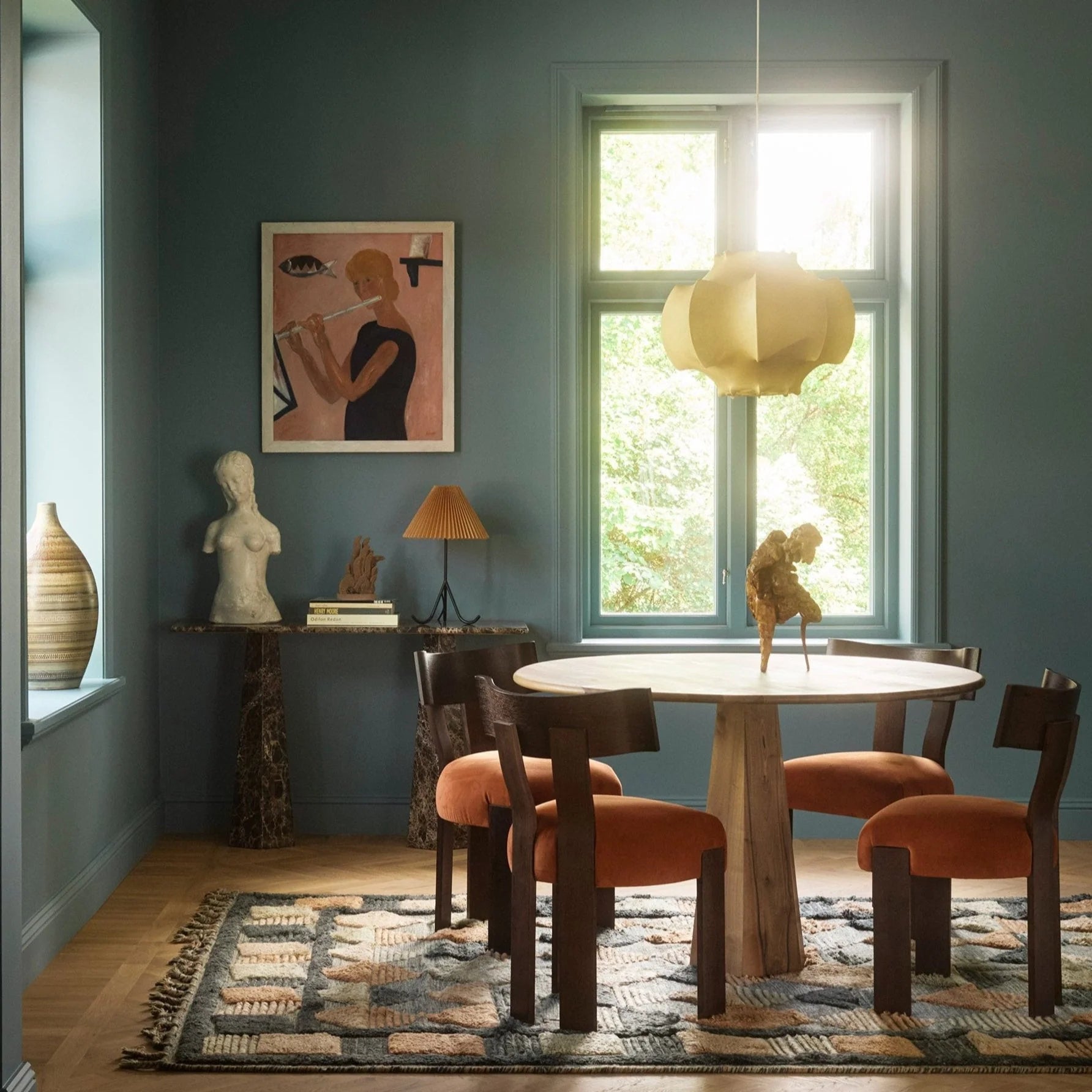 LISBOA beige rug with green