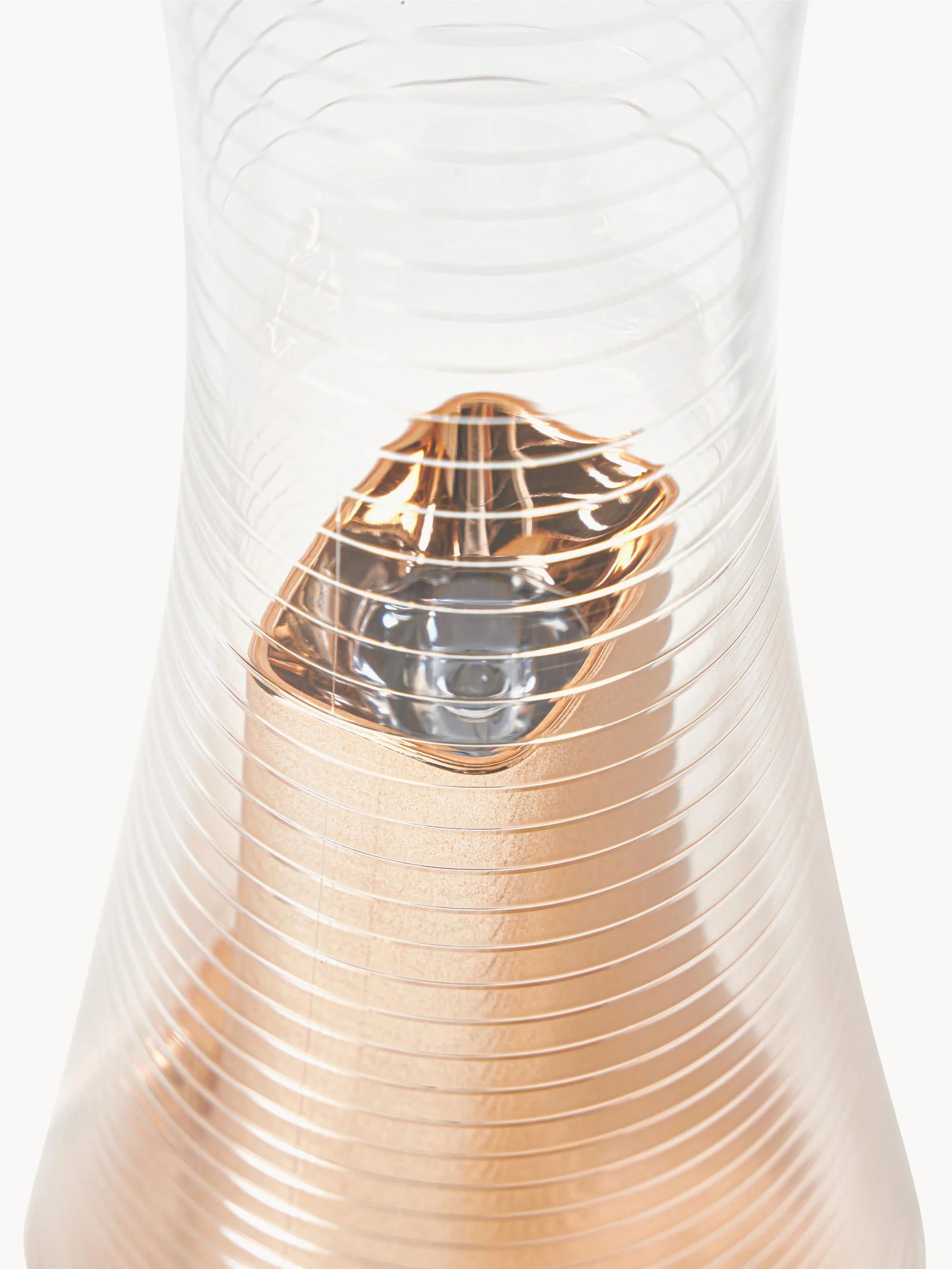 Přenosná lampa COME TOGETHER průhledná s měděným detailem