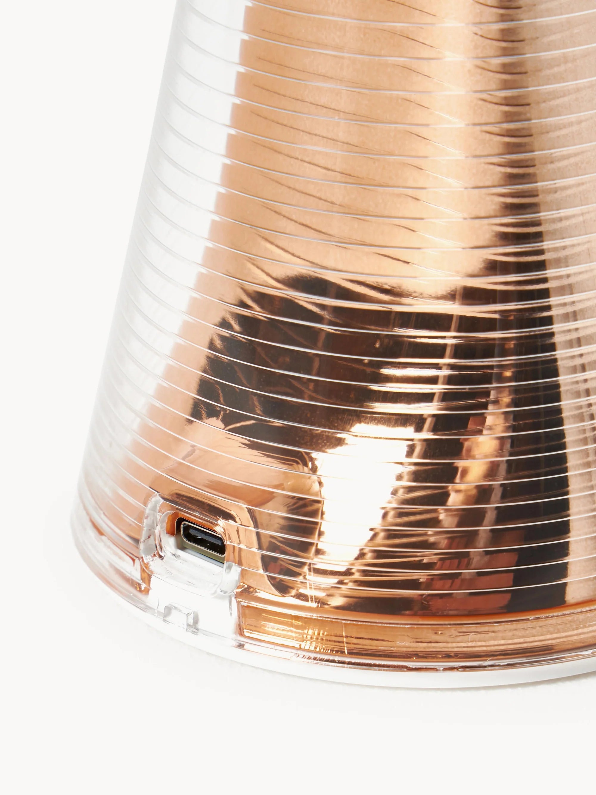 Přenosná lampa COME TOGETHER průhledná s měděným detailem
