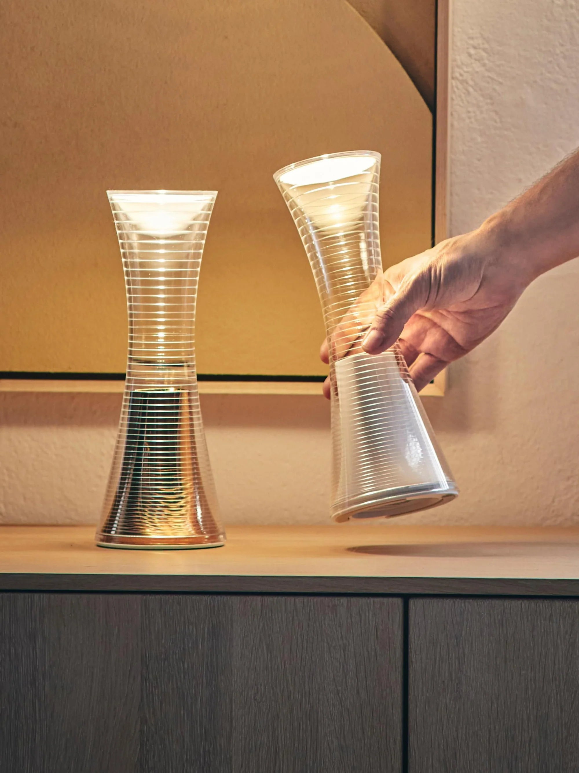 Přenosná lampa COME TOGETHER průhledná s bílou