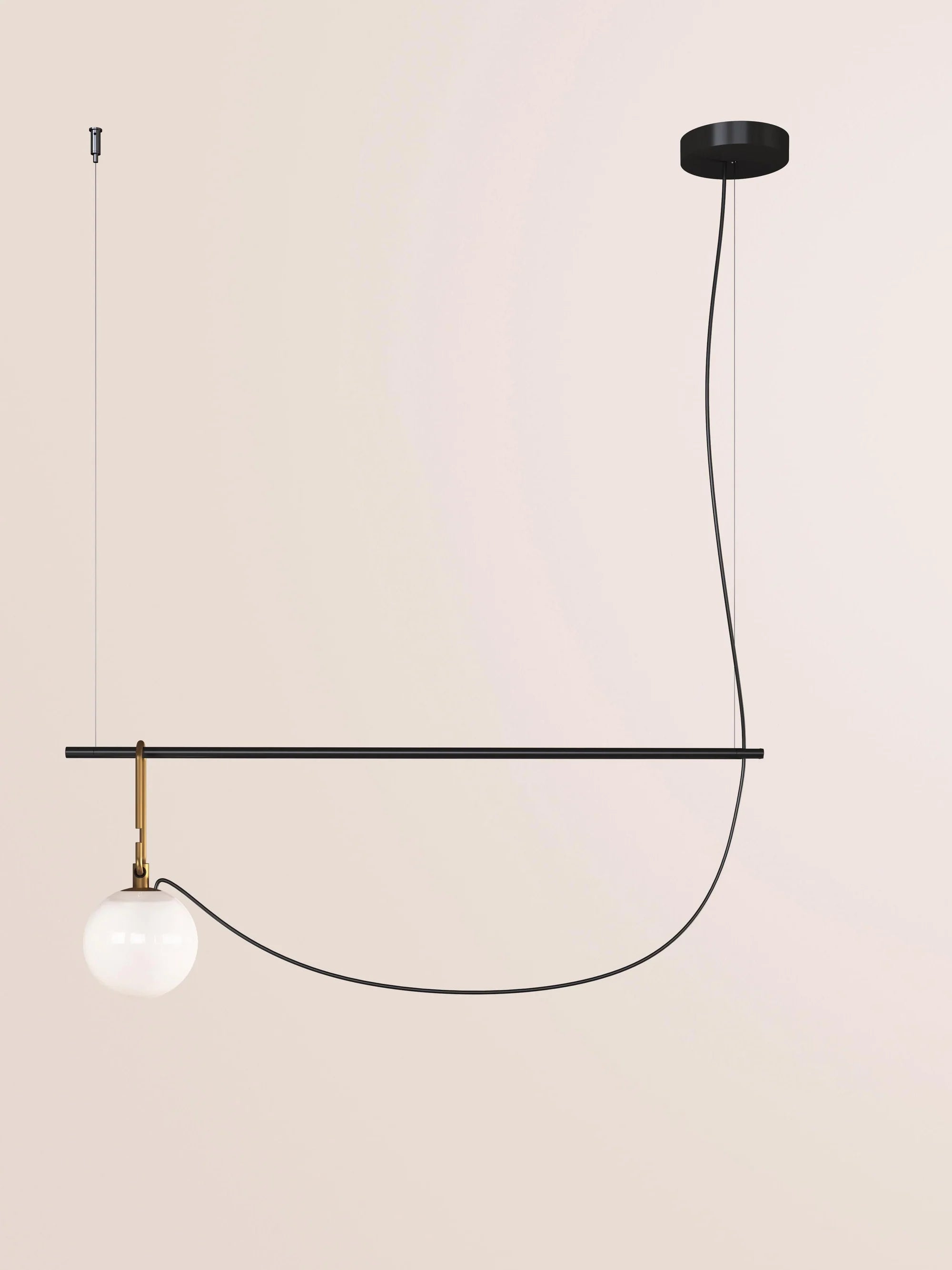 NH S2 Pendant Lamp Black with Brass and White