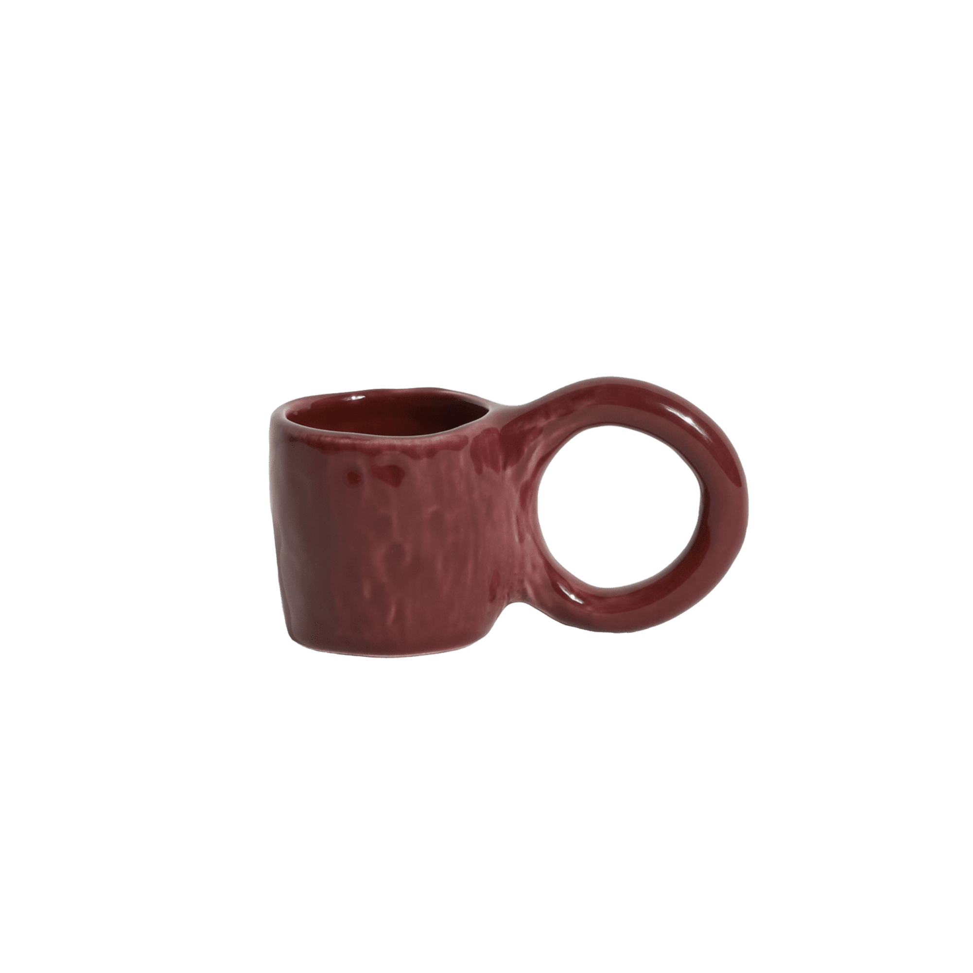 Sada šálků na espresso DONUT v třešňové barvě
