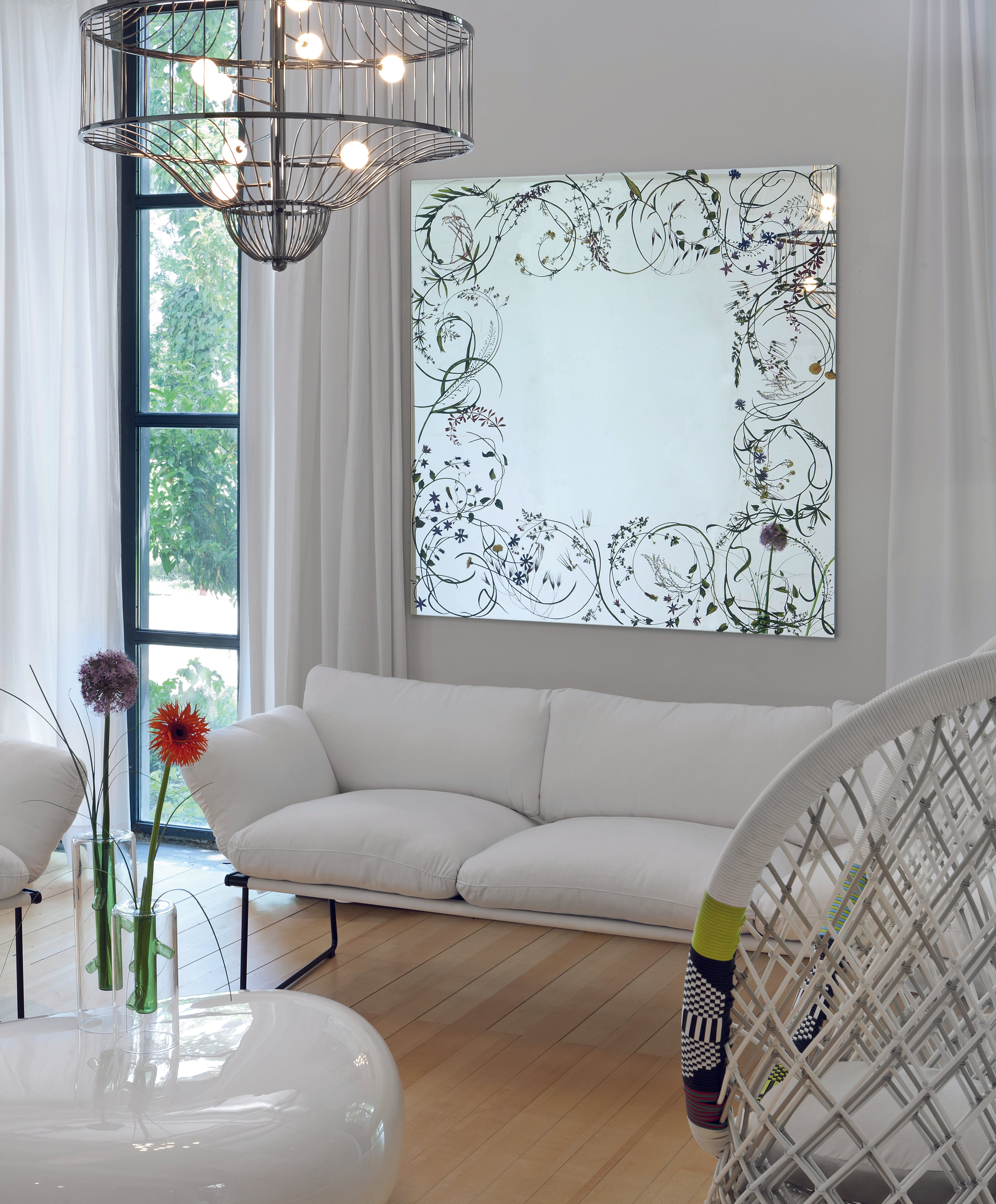 Lustr EGESO květinový potisk