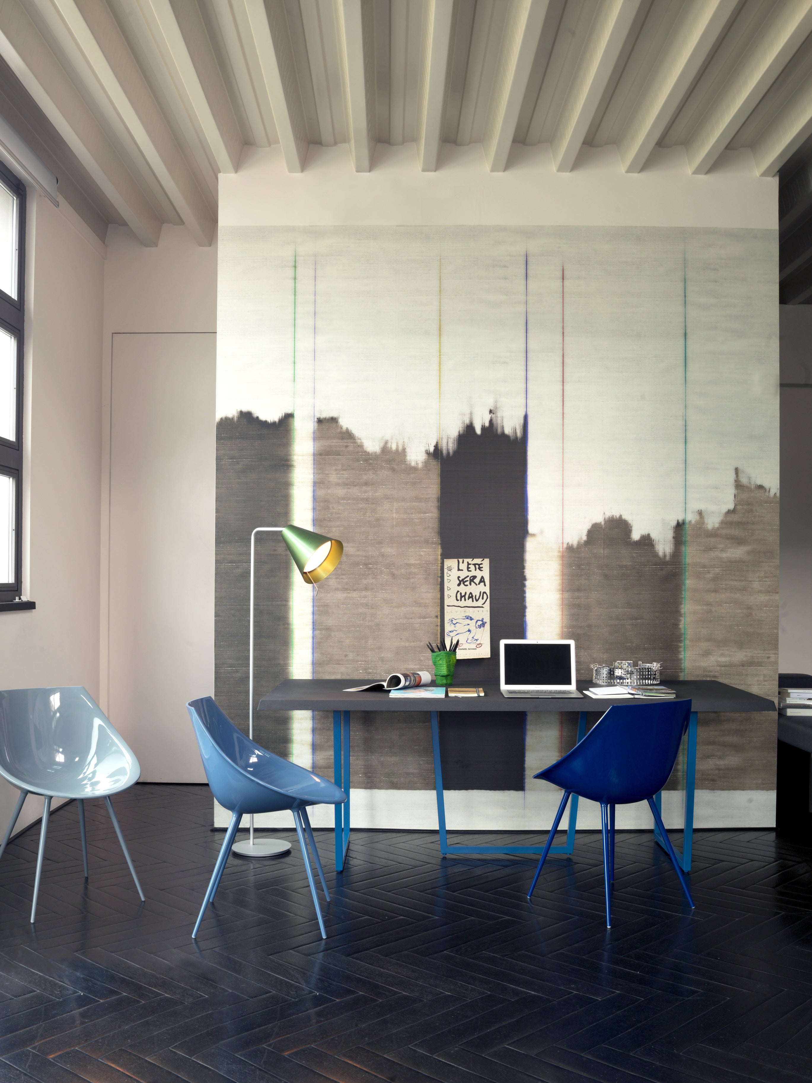 Stůl GAZELLE bílá deska s červeným podstavcem