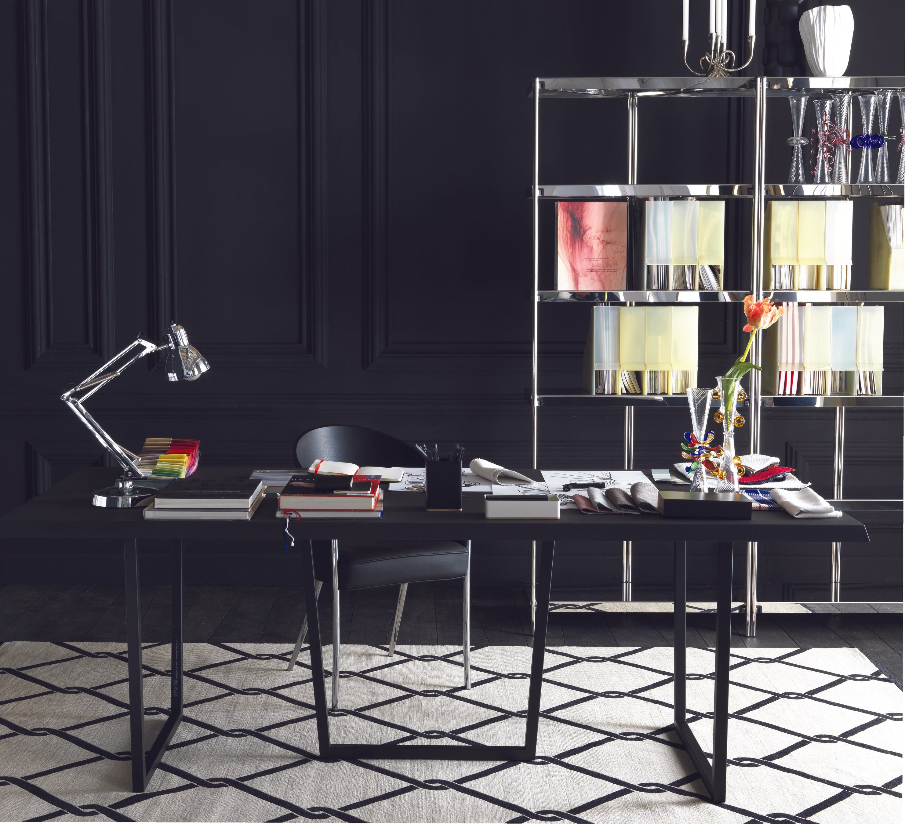 Stůl GAZELLE bílá deska s červeným podstavcem